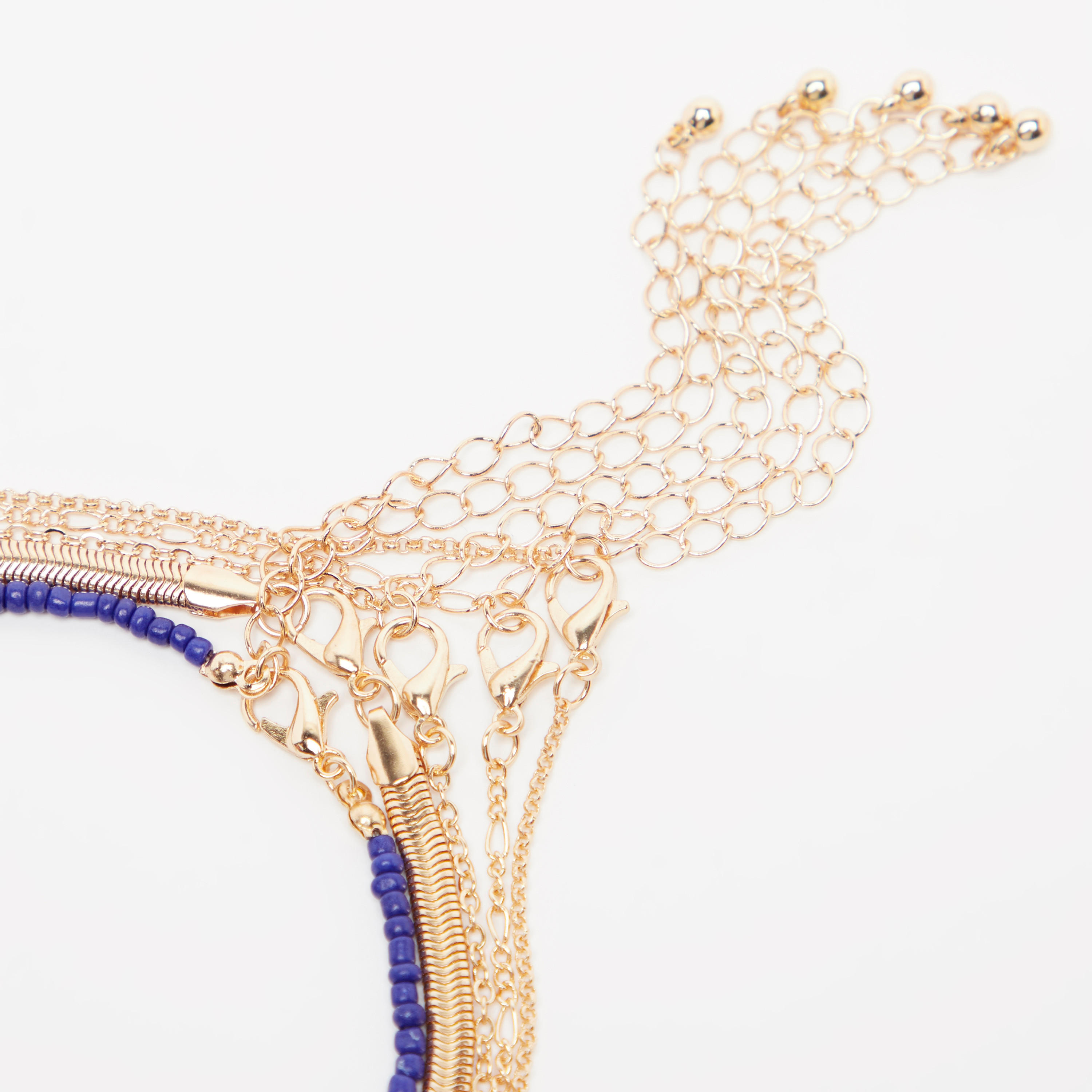 قلادة معدنية مزيّنة بمشبك إغلاق - طقم من 5 قطع-women-watchesandjewellery-jewellery-necklacesandpendants-image-3