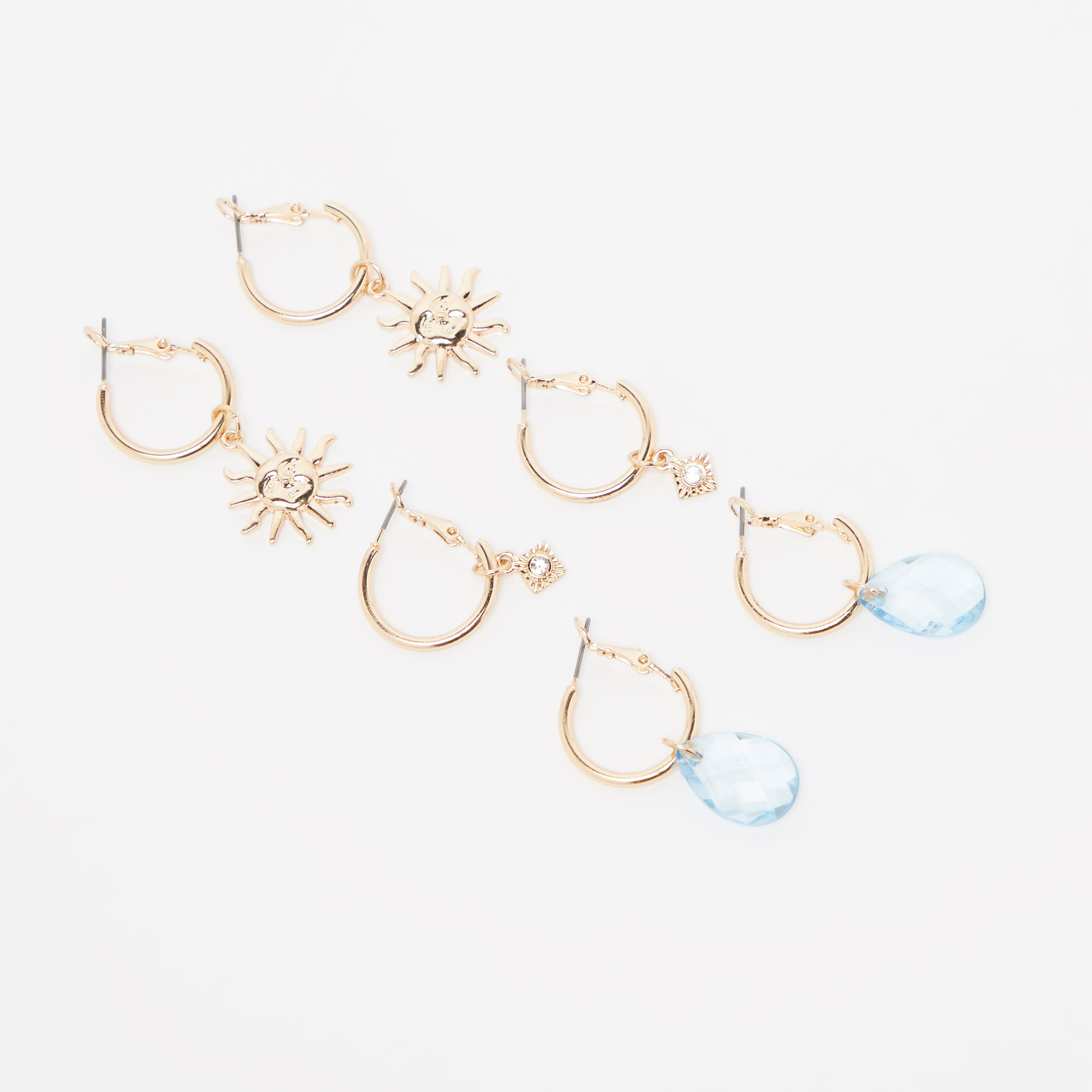 حلقان بدلّاية وخطّاف إغلاق - طقم من 3 أزواج-women-watchesandjewellery-jewellery-earrings-image-1