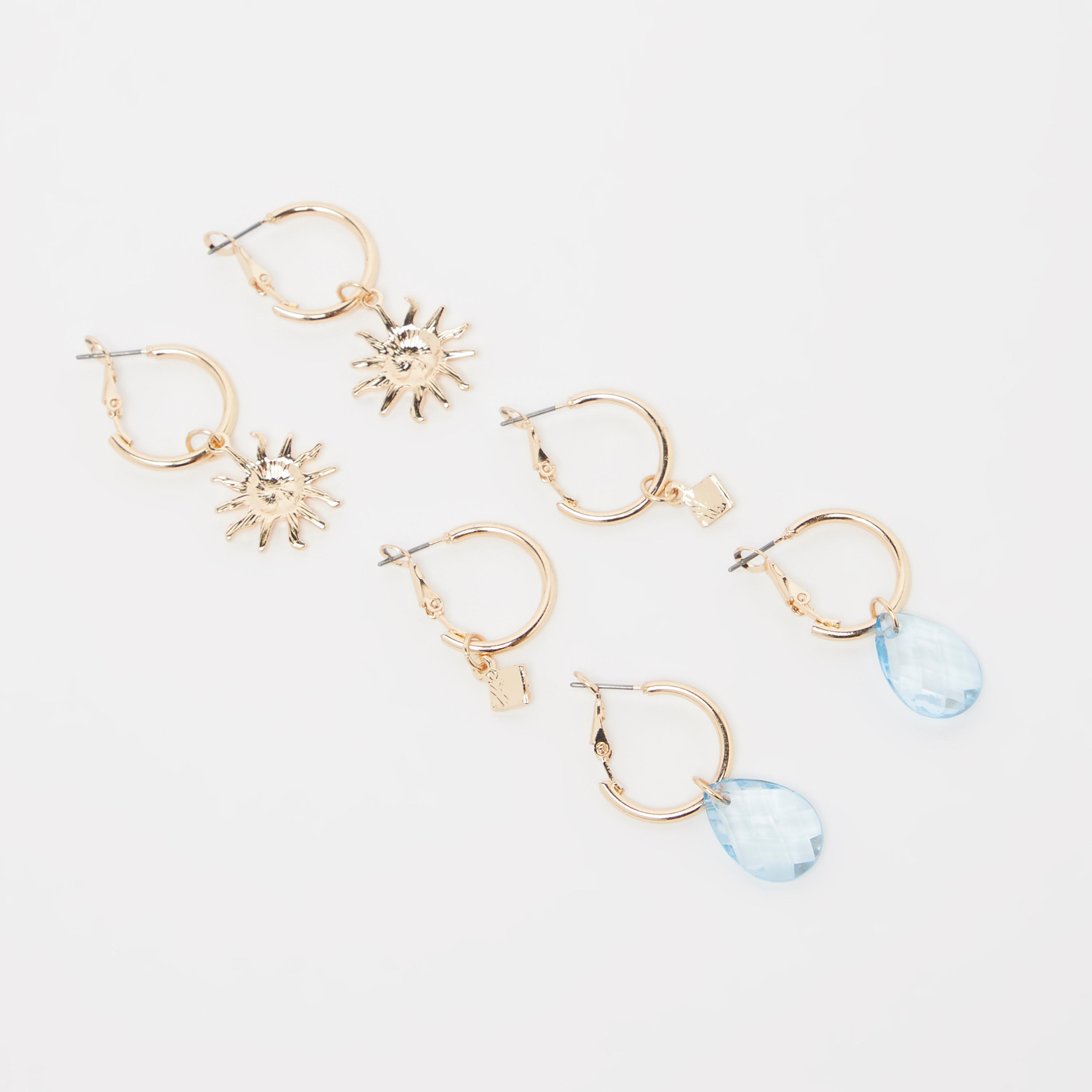 حلقان بدلّاية وخطّاف إغلاق - طقم من 3 أزواج-women-watchesandjewellery-jewellery-earrings-image-3