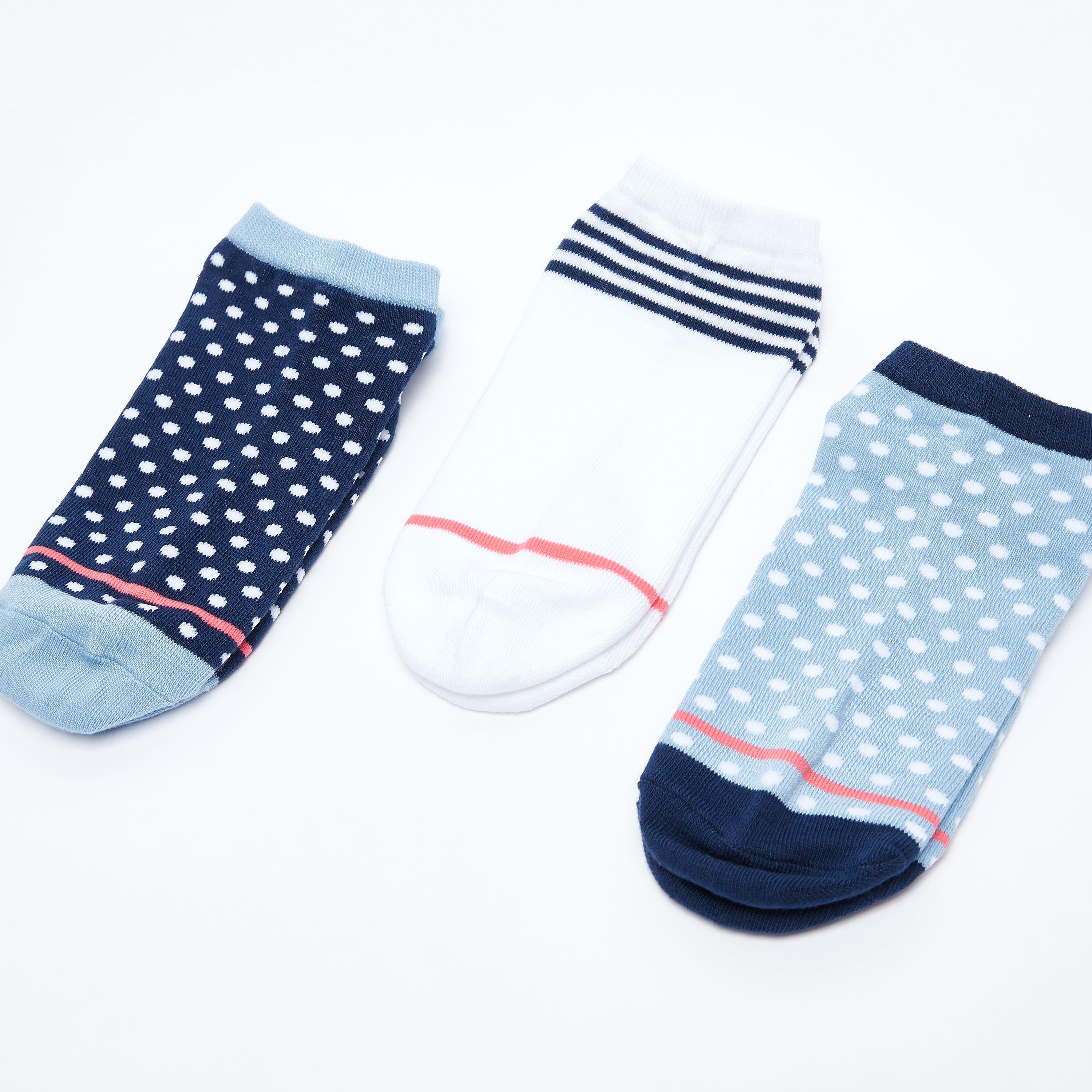 Set of 3 - Assorted Ankle Length Socks with Cuffed Hem-women-socksandstockings-image-1