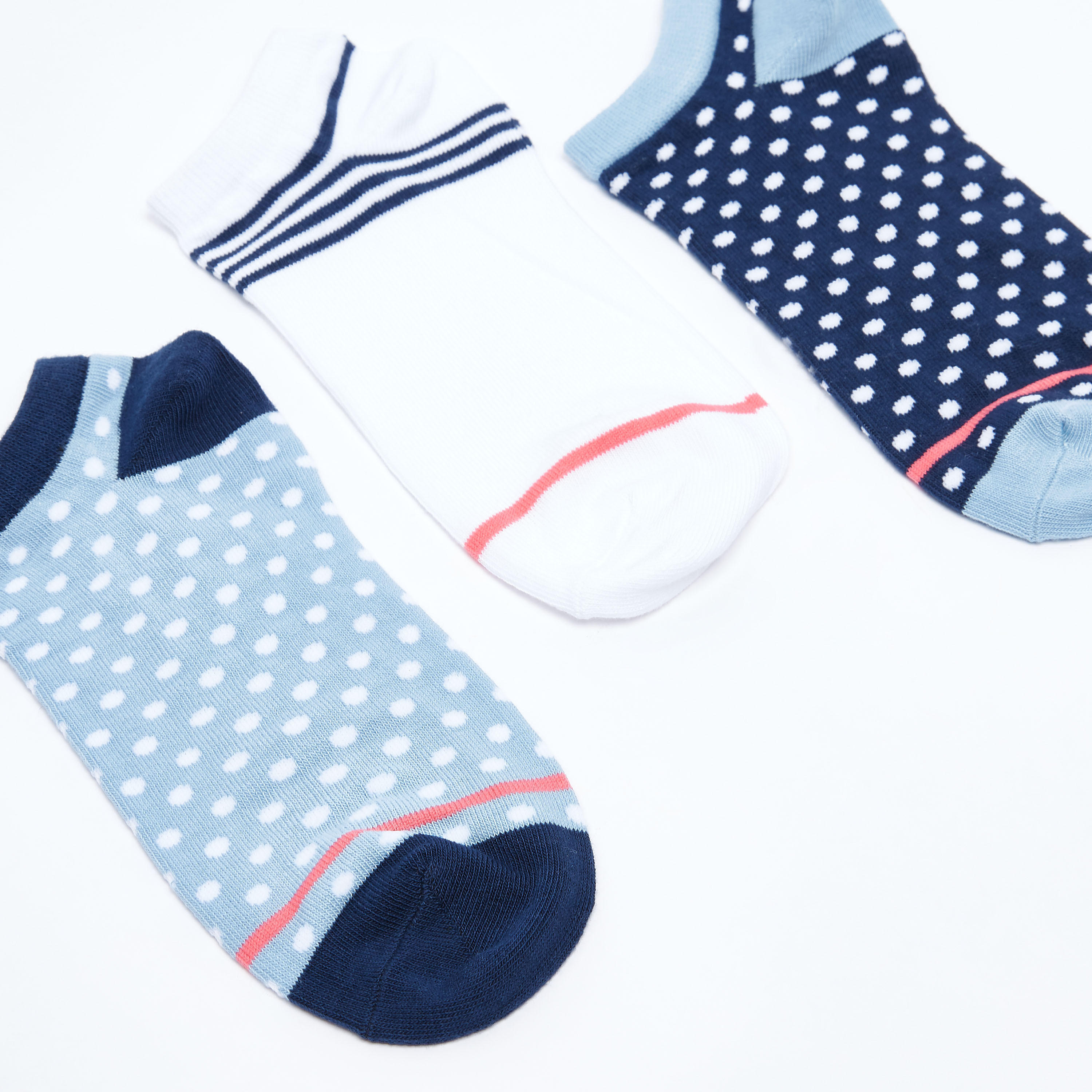 Set of 3 - Assorted Ankle Length Socks with Cuffed Hem-women-socksandstockings-image-3