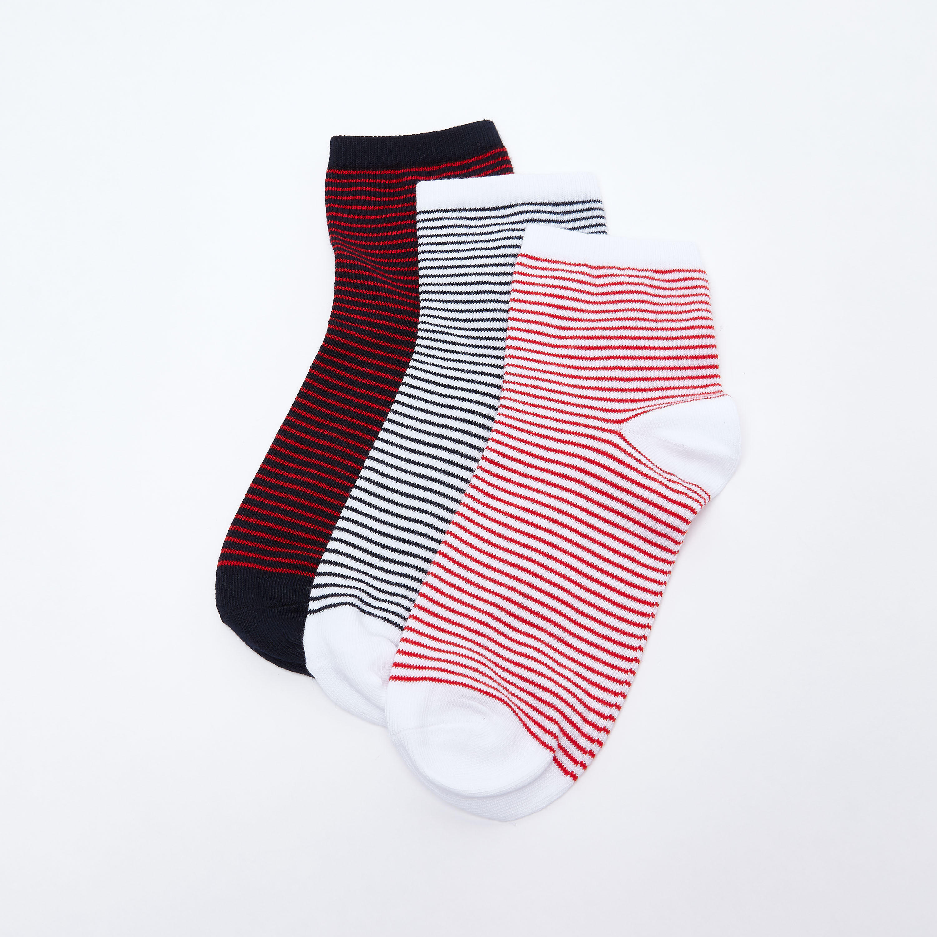 جوارب متنوعة بطول أعلى الكاحل وحواف مطّاطية - طقم من 3 أزواج-women-socksandstockings-image-2