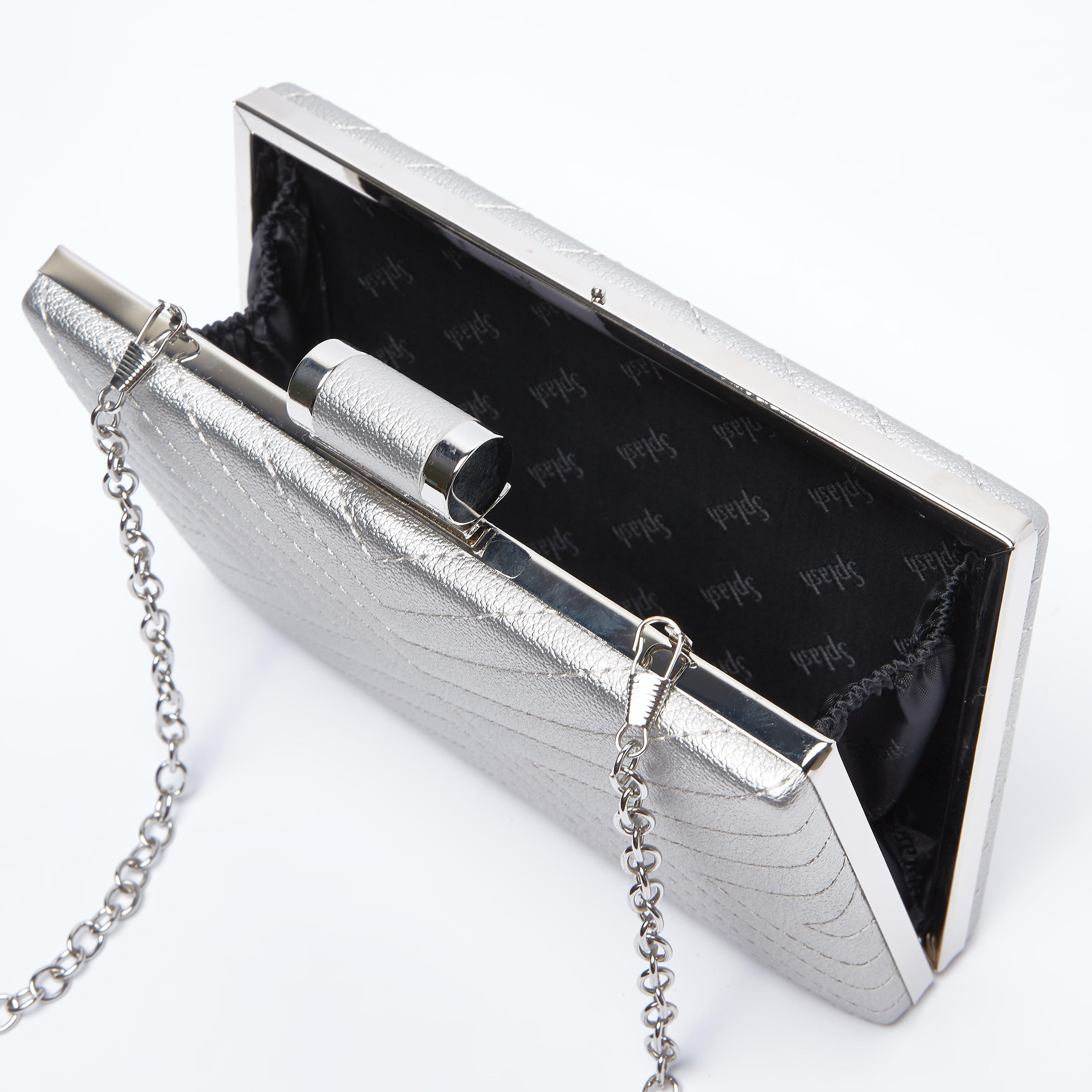 Quilted Clutch with Detachable Metallic Chain-women-bagsandwallets-handbags-image-4