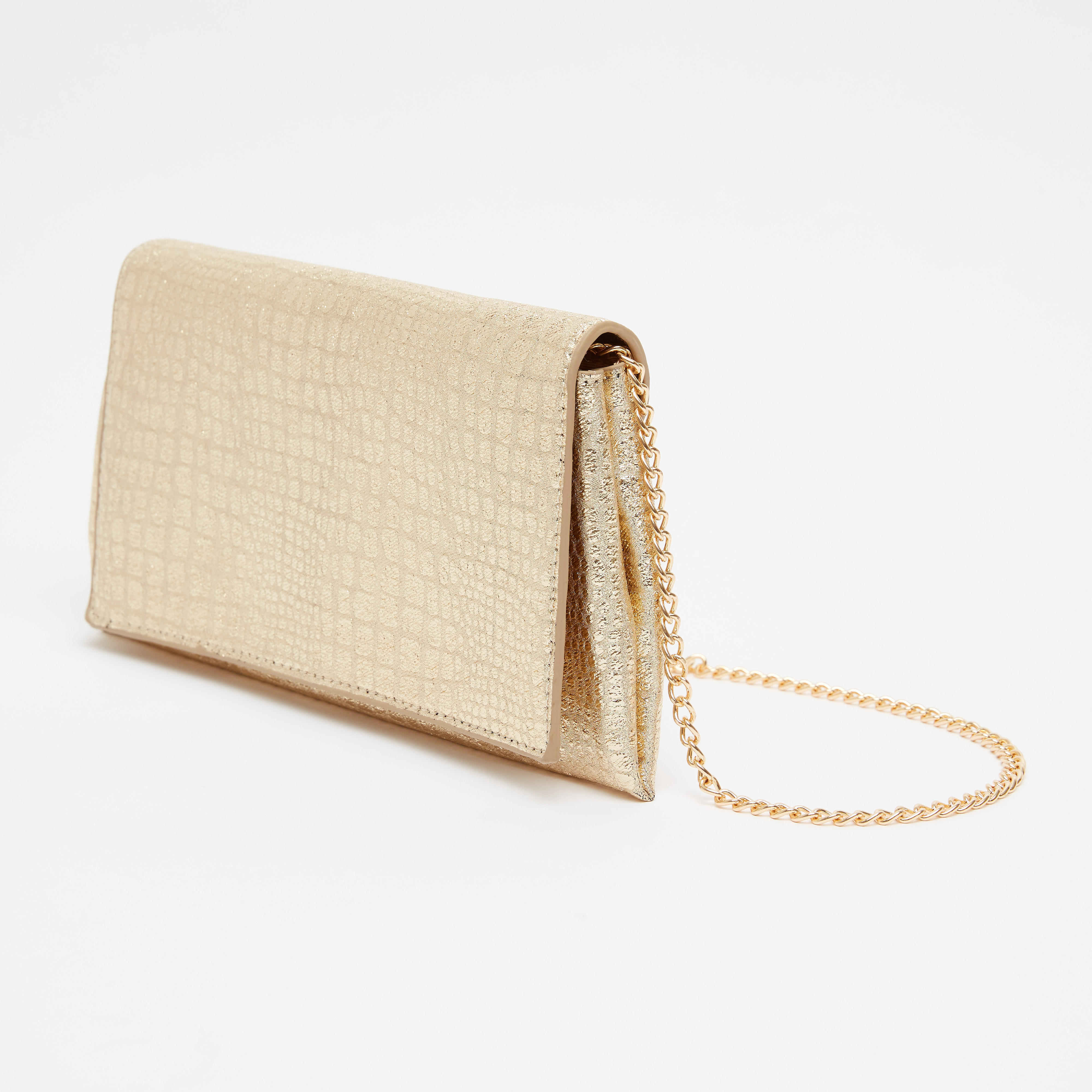 شنطة كلاتش بارزة الملمس بسلسلة قابلة للفصل وزر إغلاق مغناطيسي-women-bagsandwallets-handbags-image-1