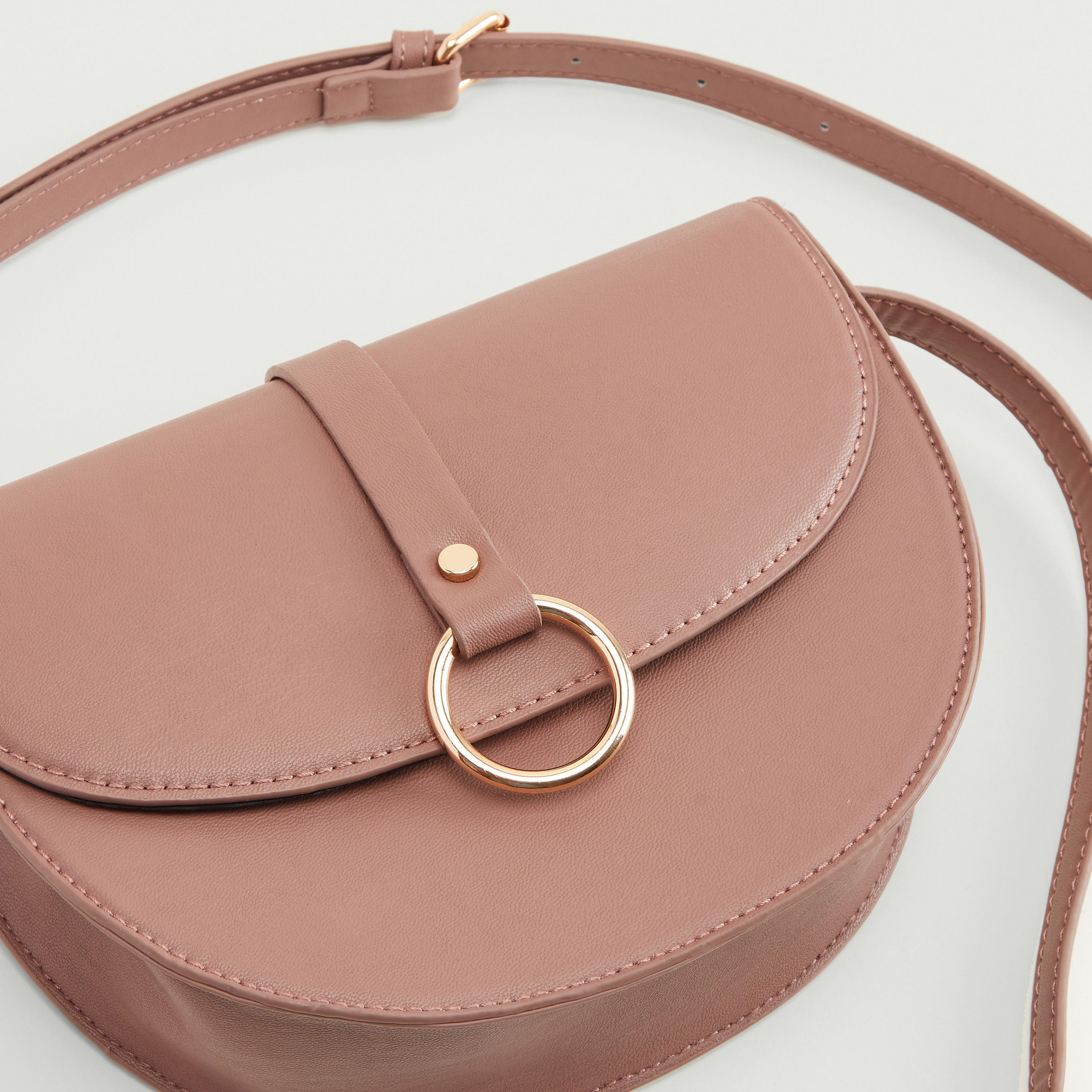 Solid Satchel Bag with Magnetic Snap Closure and Adjustable Strap-women-bagsandwallets-handbags-image-2