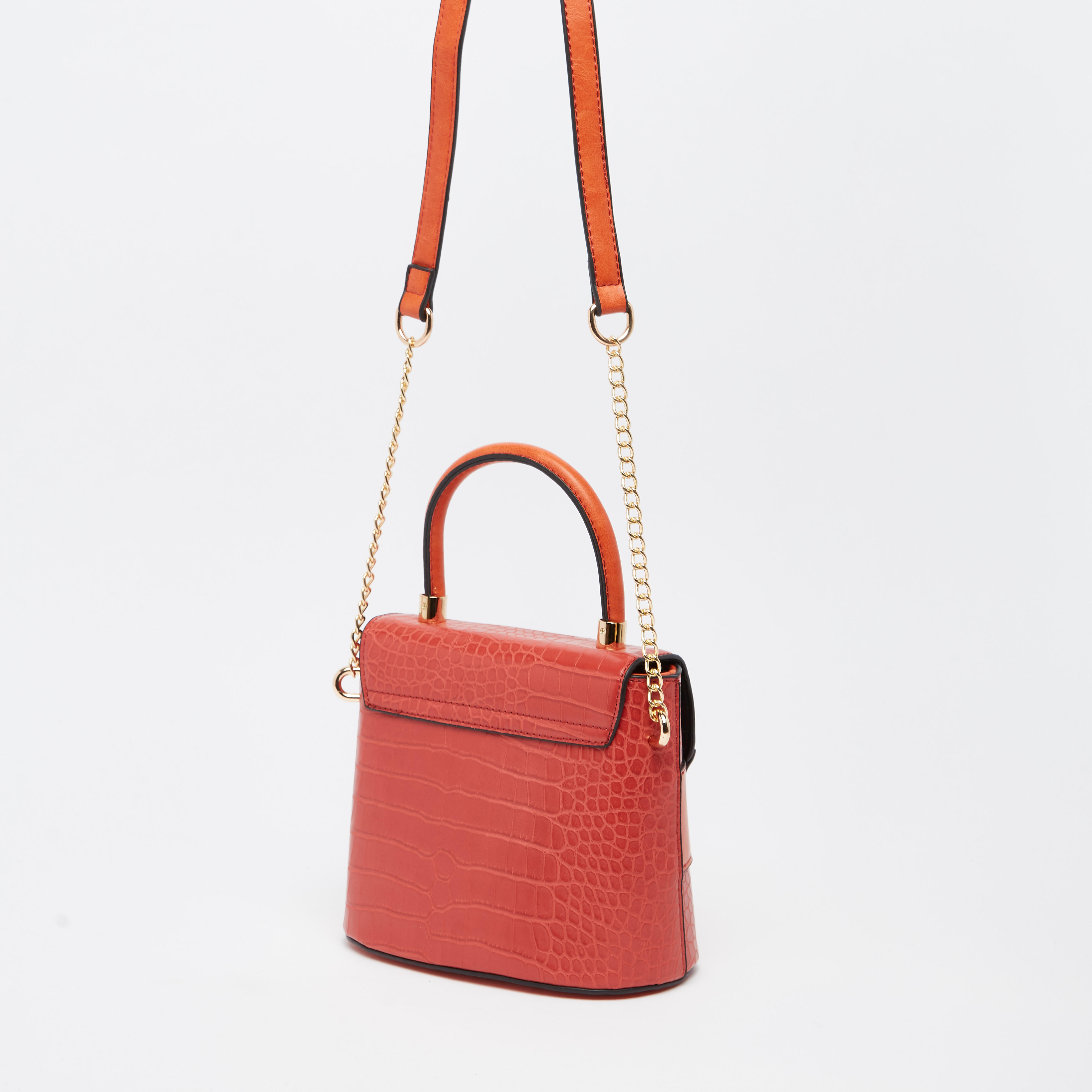 شنطة ساتشيل بارزة الملمس بزر إغلاق مغناطيسي وسلسلة ميتاليك-women-bagsandwallets-handbags-image-3