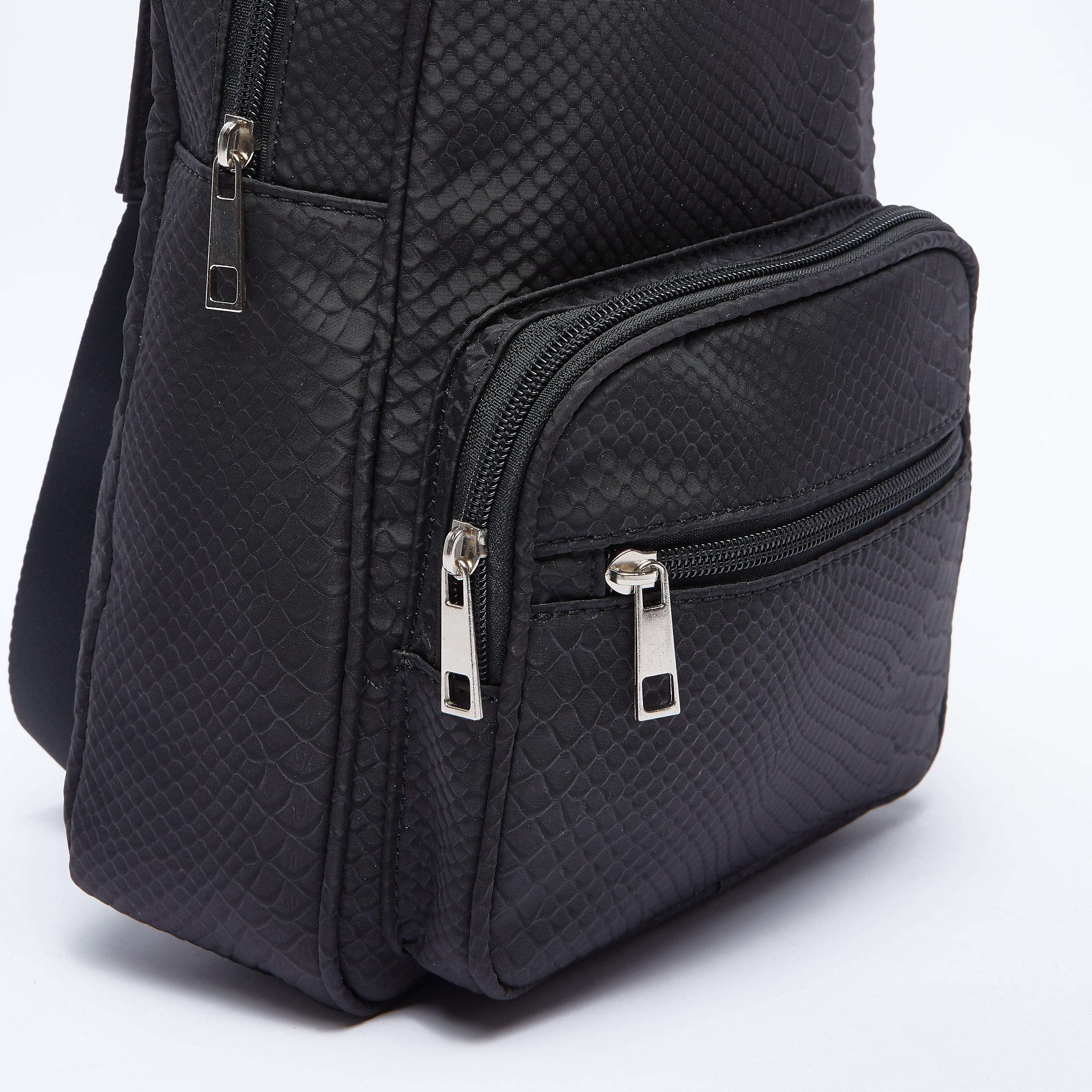 Textured One Shoulder Bag with Adjustable Strap and Buckle Closure-women-bagsandwallets-handbags-image-2