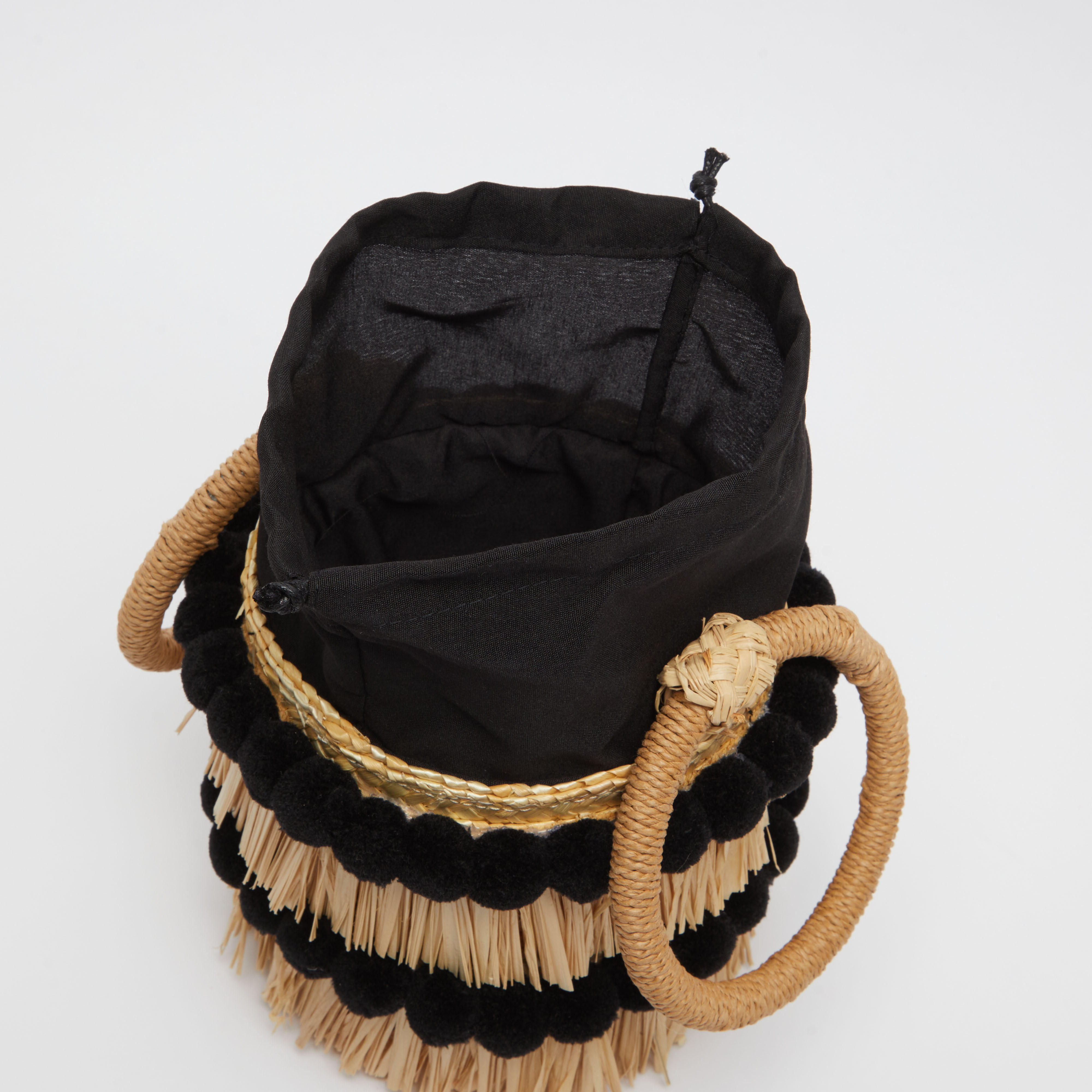 شنطة دلو بارزة الملمس برباط إغلاق ومقابض مزدوجة-women-bagsandwallets-handbags-image-1
