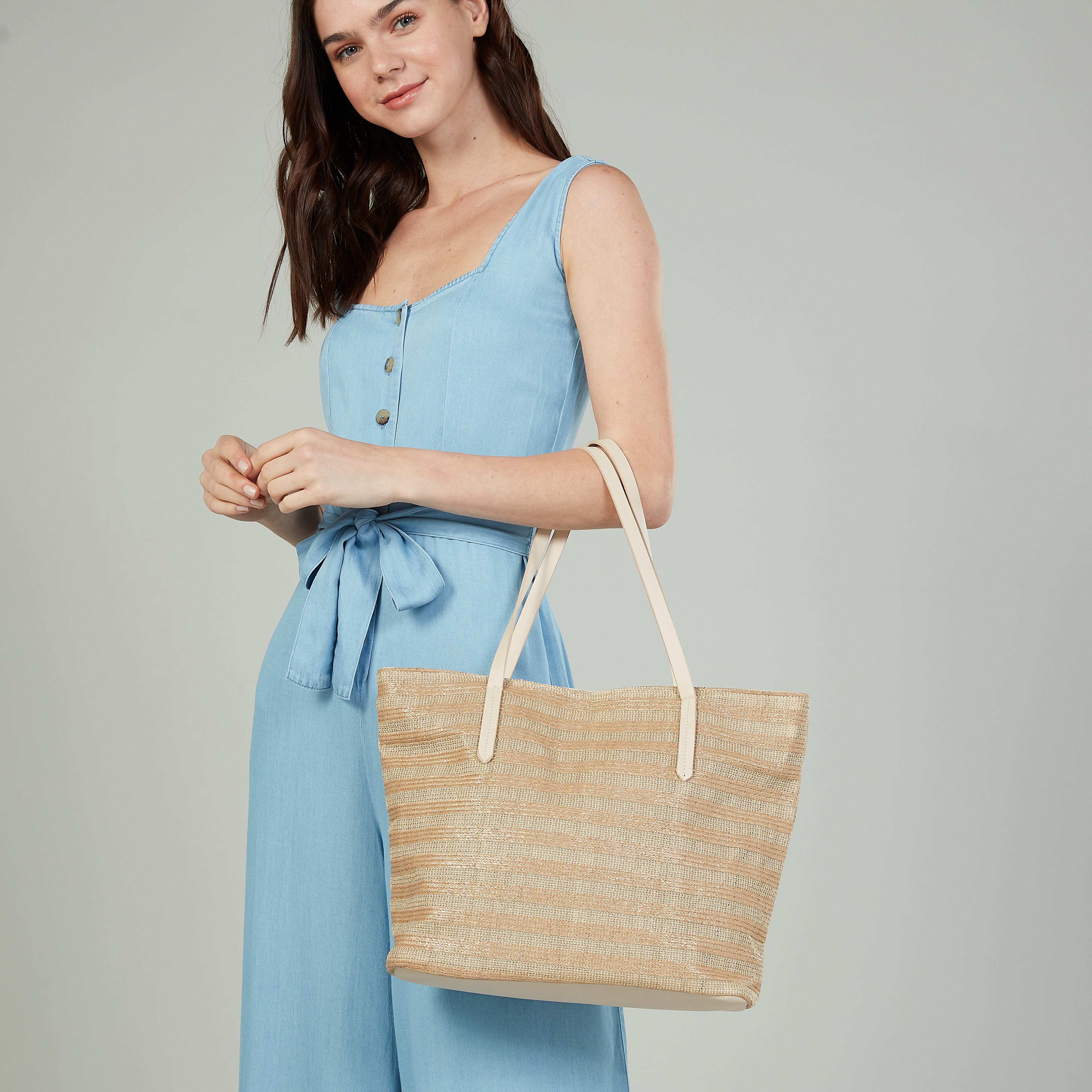 شنطة توتي بارزة الملمس بسحاب إغلاق ومقابض مزدوجة-women-bagsandwallets-handbags-image-2