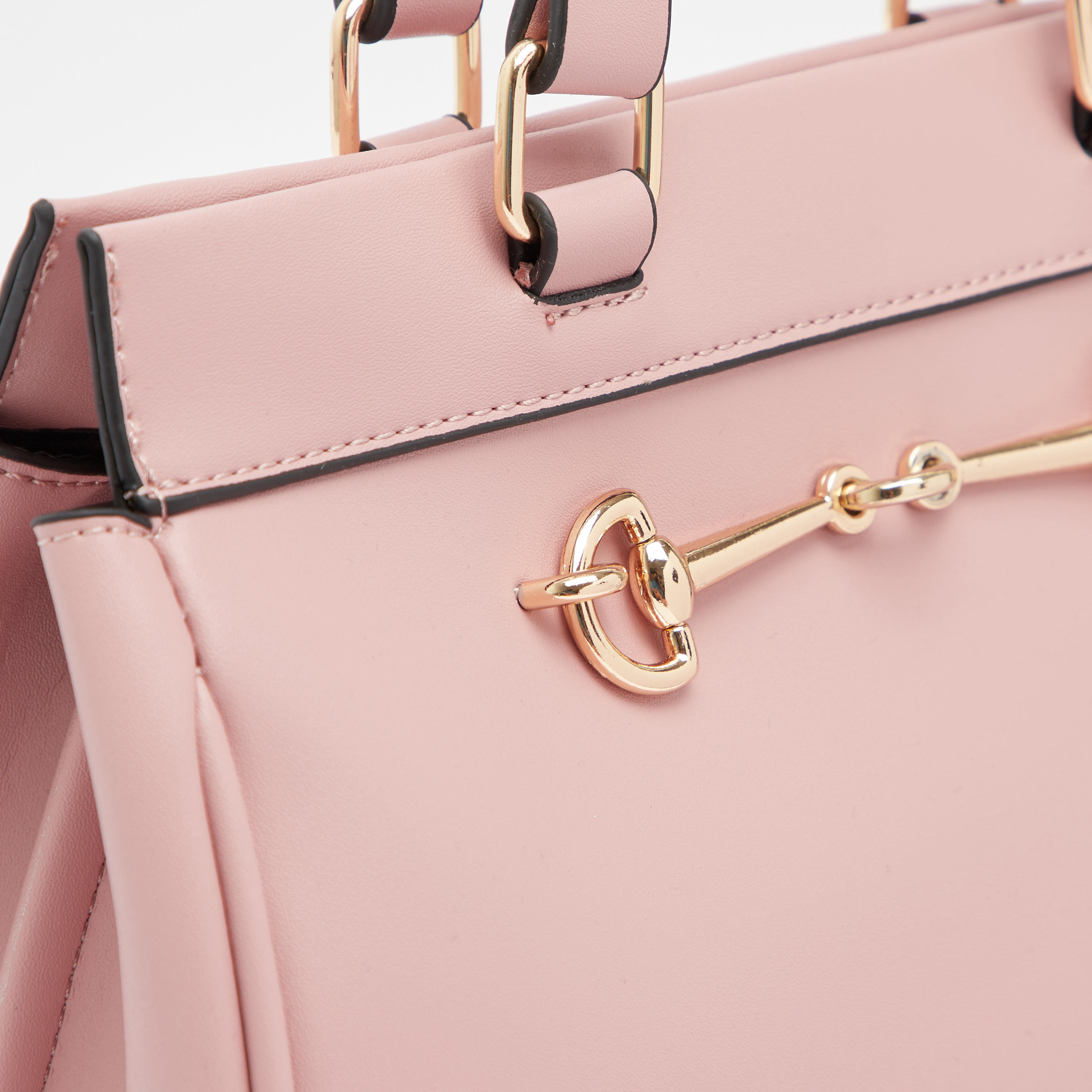 شنطة توتي سادة بمقابض مزدوجة وزينة ميتاليك-women-bagsandwallets-handbags-image-4
