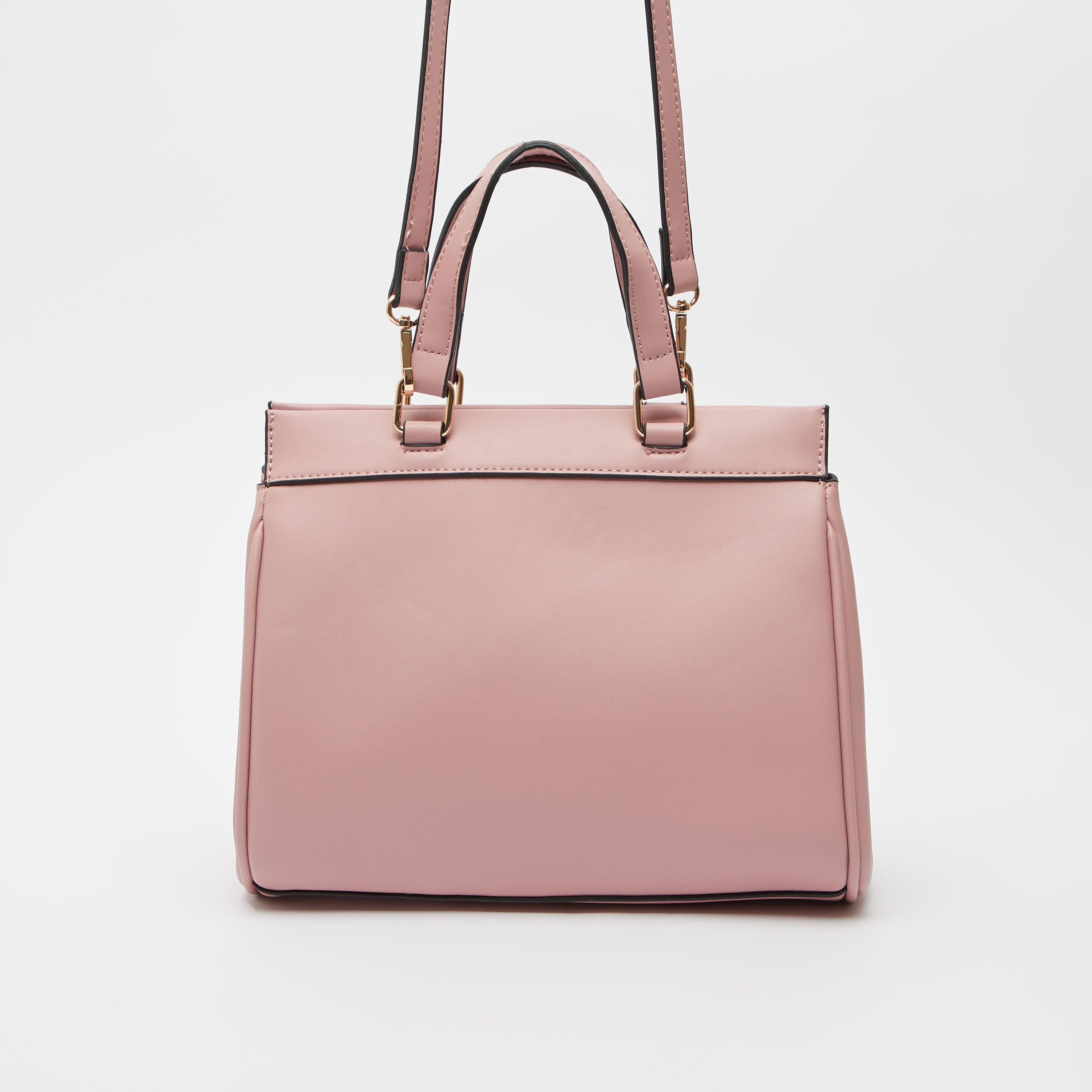 شنطة توتي سادة بمقابض مزدوجة وزينة ميتاليك-women-bagsandwallets-handbags-image-3