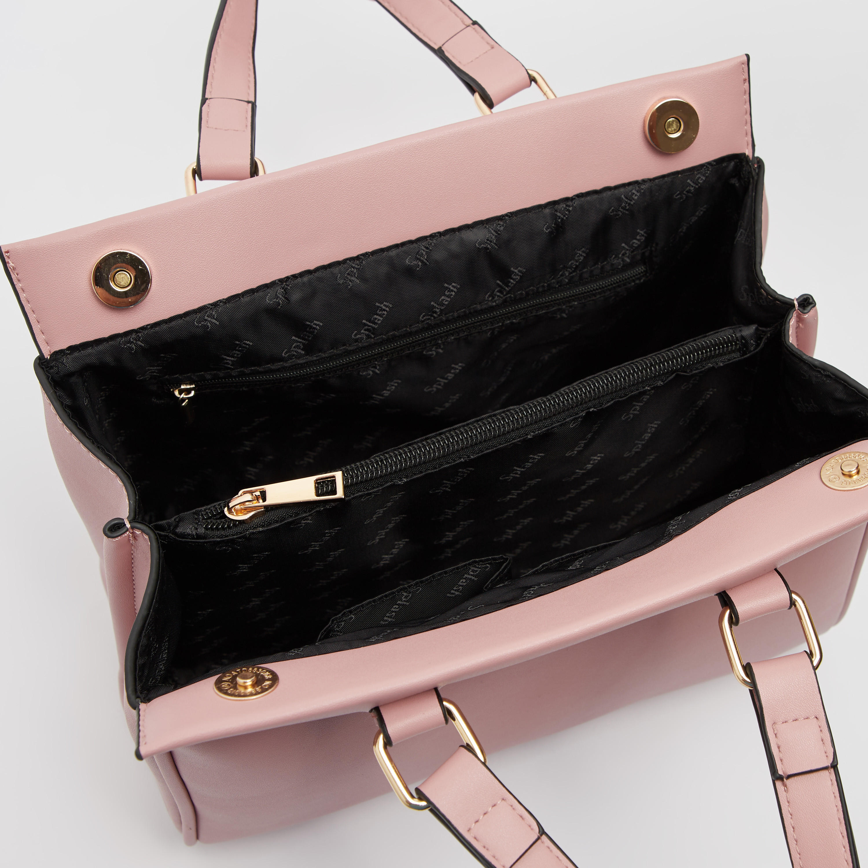 شنطة توتي سادة بمقابض مزدوجة وزينة ميتاليك-women-bagsandwallets-handbags-image-2