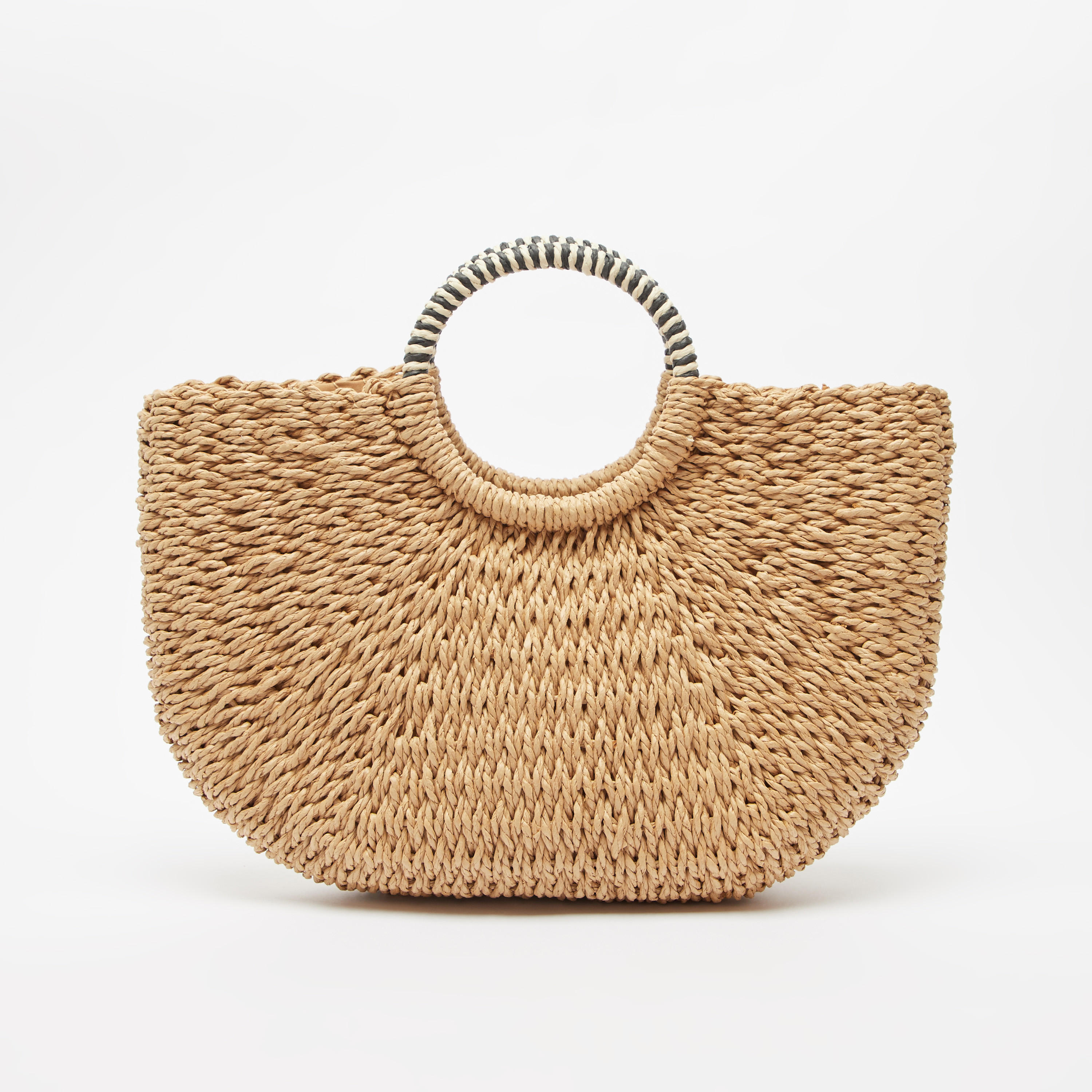شنطة توتي بارزة الملمس بمقابض مزدوجة وتفاصيل شيل مزخرفة-women-bagsandwallets-handbags-image-4