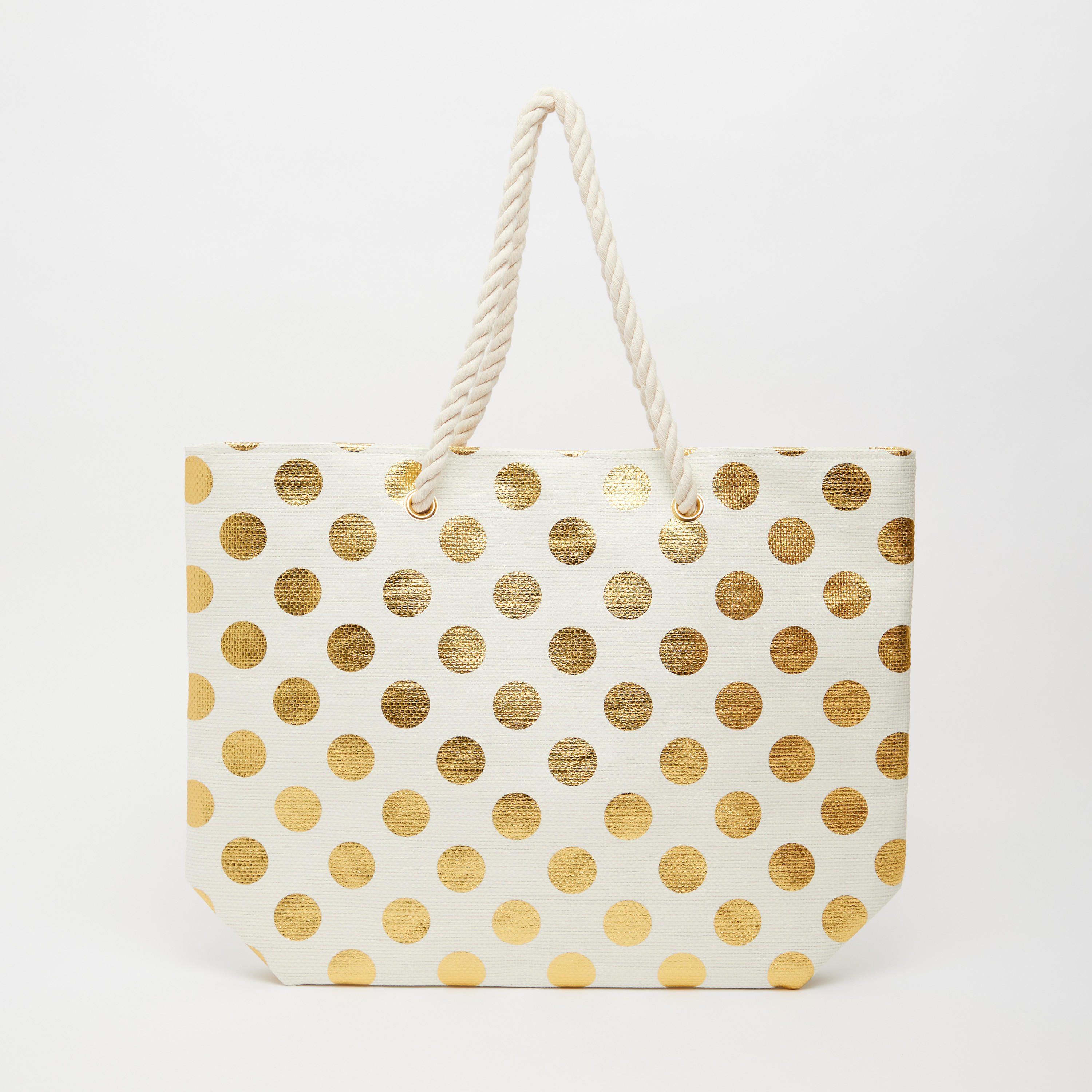 شنطة كتف بطبعات فويل منقطة بمقابض مزدوجة-women-bagsandwallets-handbags-image-4