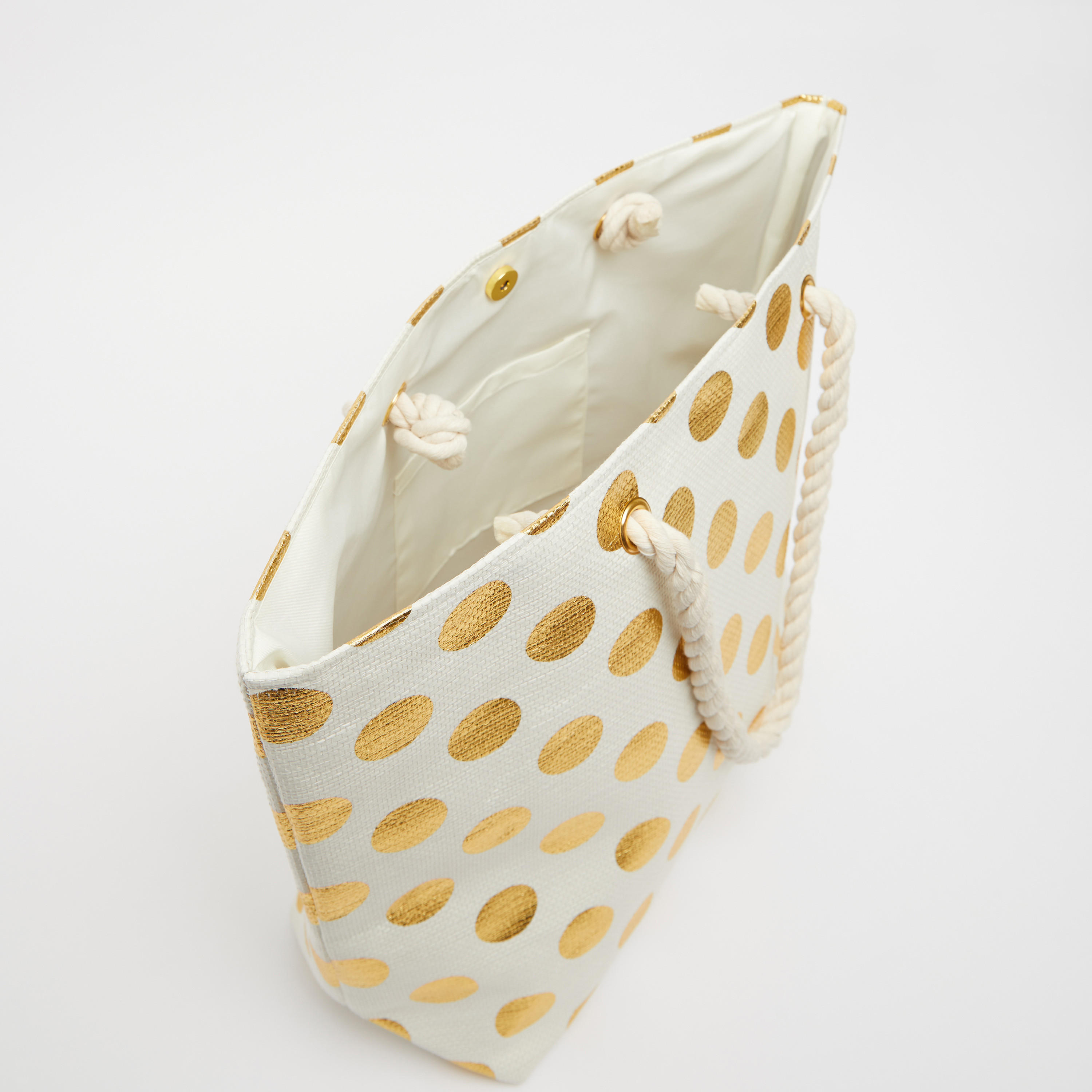 شنطة كتف بطبعات فويل منقطة بمقابض مزدوجة-women-bagsandwallets-handbags-image-5