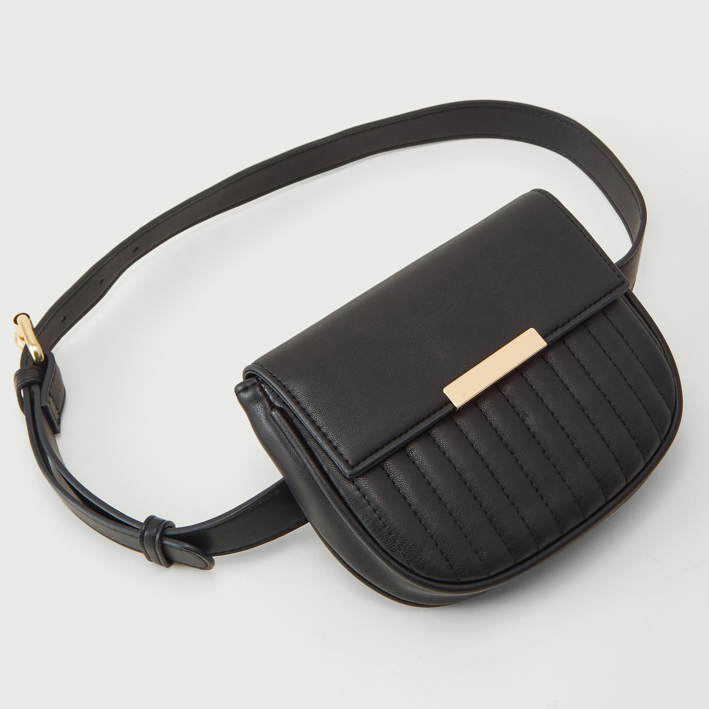 شنطة خصر بارزة الملمس بحزام قابل للتعديل وزر مغناطيسي للإغلاق-women-clothingaccessories-belts-image-4