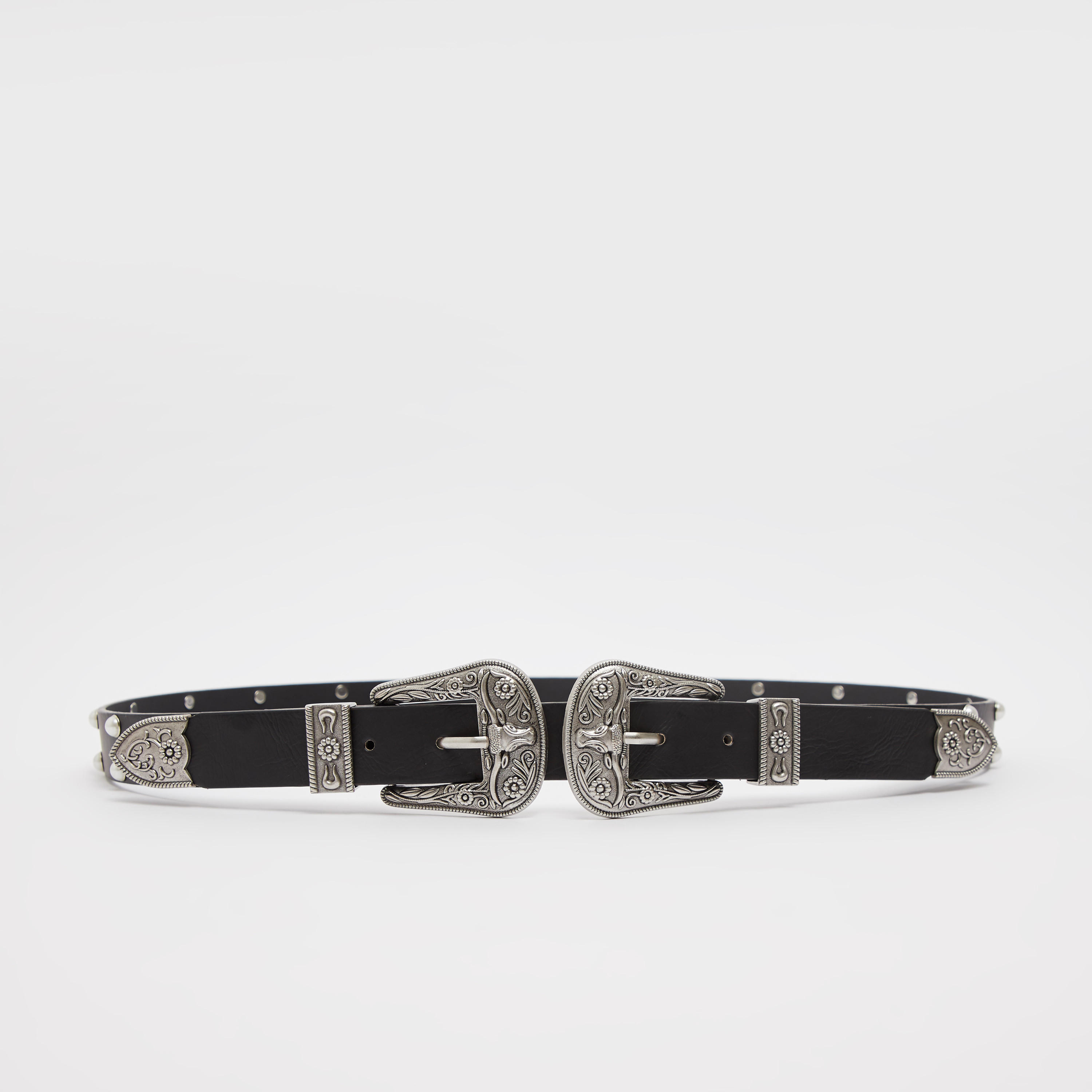 حزام بزينة ميتاليك وإبزيم بدبوس وتفاصيل لؤلؤ-women-clothingaccessories-belts-image-1