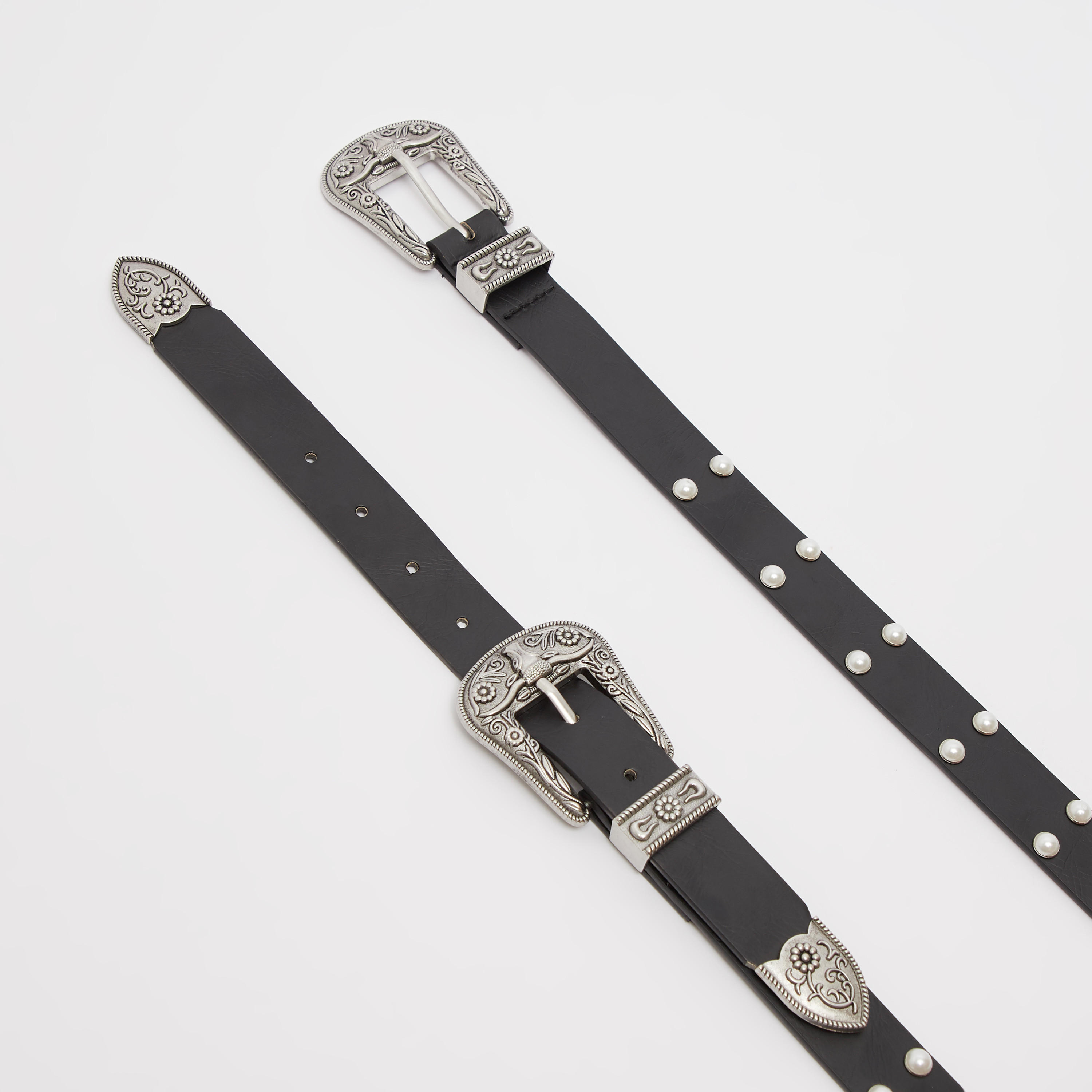 حزام بزينة ميتاليك وإبزيم بدبوس وتفاصيل لؤلؤ-women-clothingaccessories-belts-image-4