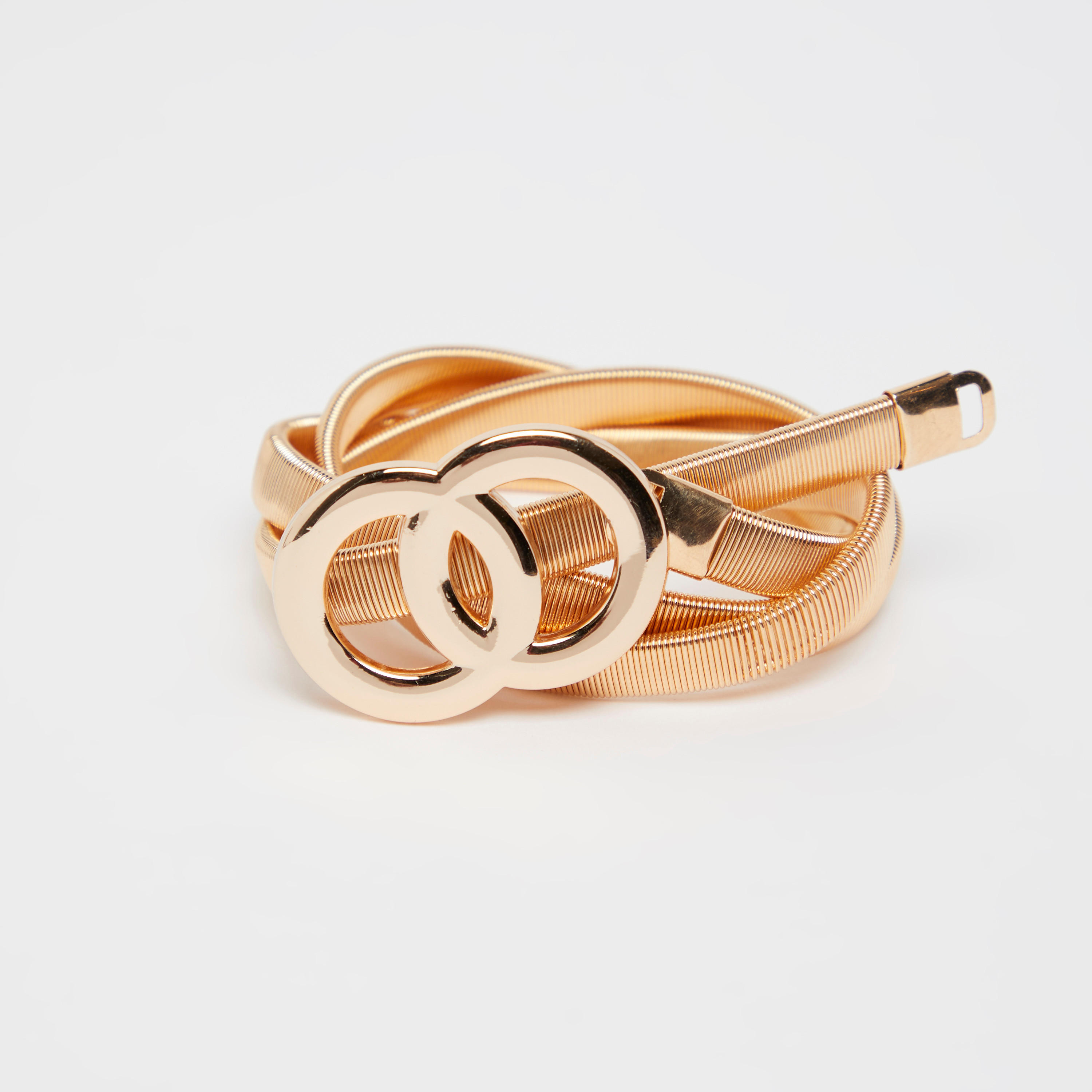 Metallic Belt with Double O-Ring Closure-women-clothingaccessories-belts-image-1