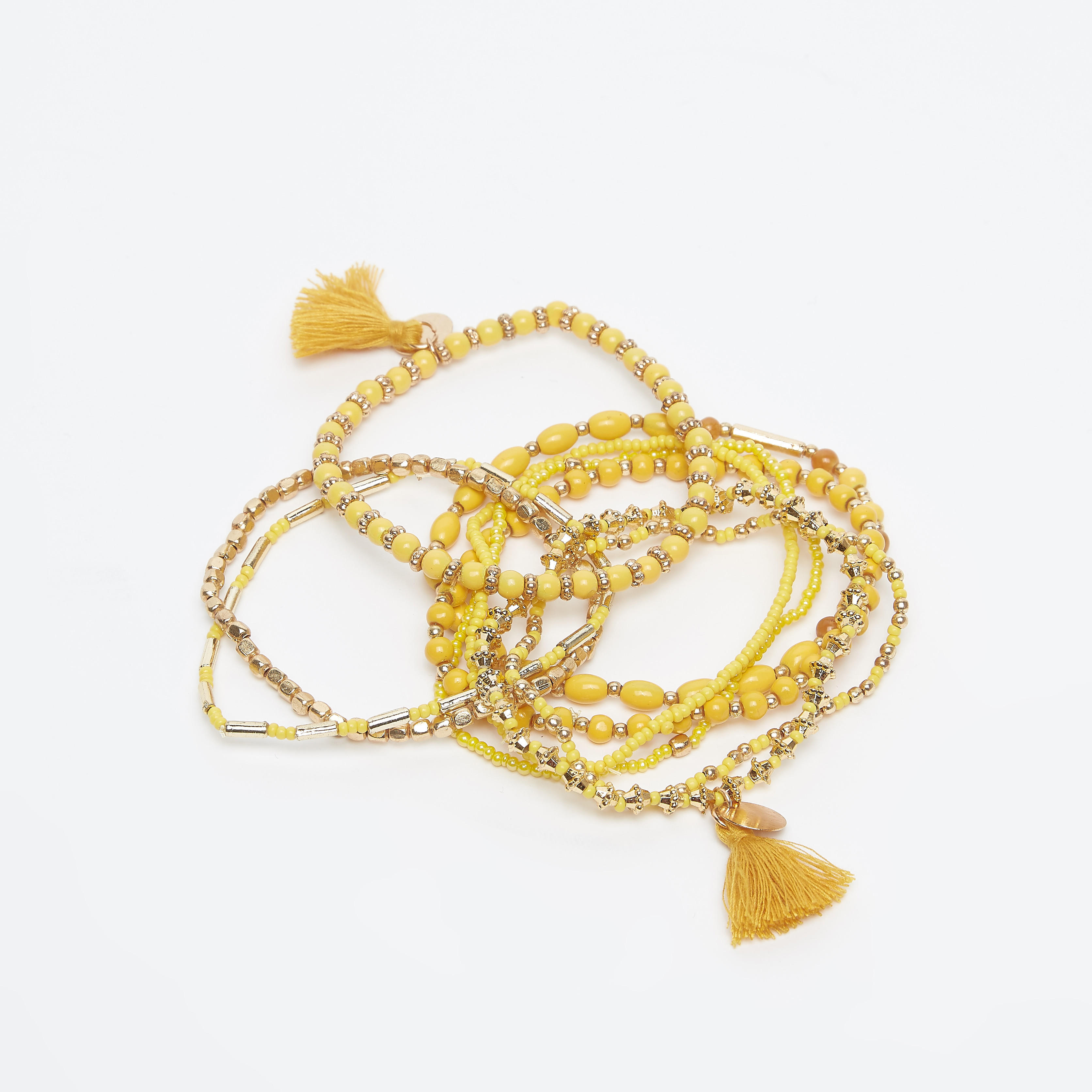 أساور مزينة بالخرز - طقم من 8 قطع-women-watchesandjewellery-jewellery-banglesandbracelets-image-3