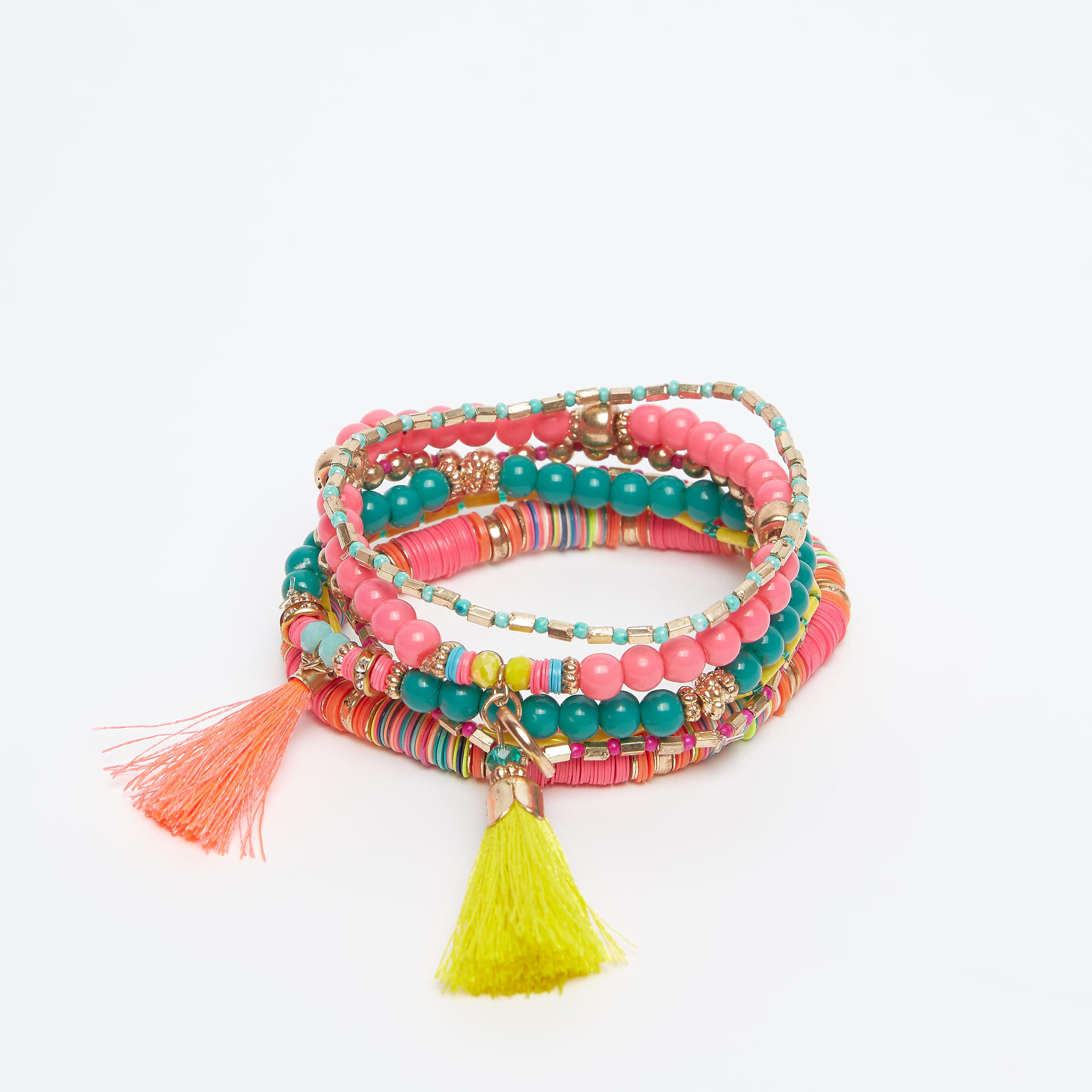 أساور مزيّنة بالخرز - طقم من 7 قطع-women-watchesandjewellery-jewellery-banglesandbracelets-image-3