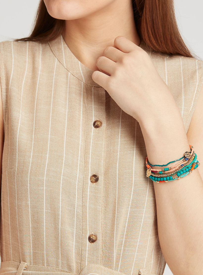 أساور مزينة بالخرز- طقم من 7 قطع-women-watchesandjewellery-jewellery-banglesandbracelets-image-2