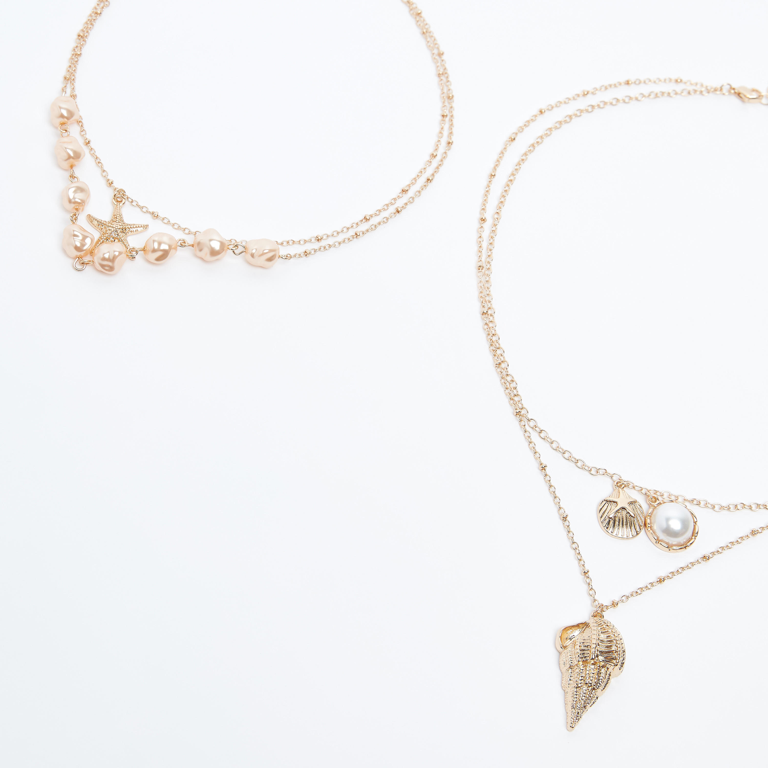 طقم عقد متعدّد الطبقات مزيّن بمشبك إغلاق - قطعتين-women-watchesandjewellery-jewellery-necklacesandpendants-image-3