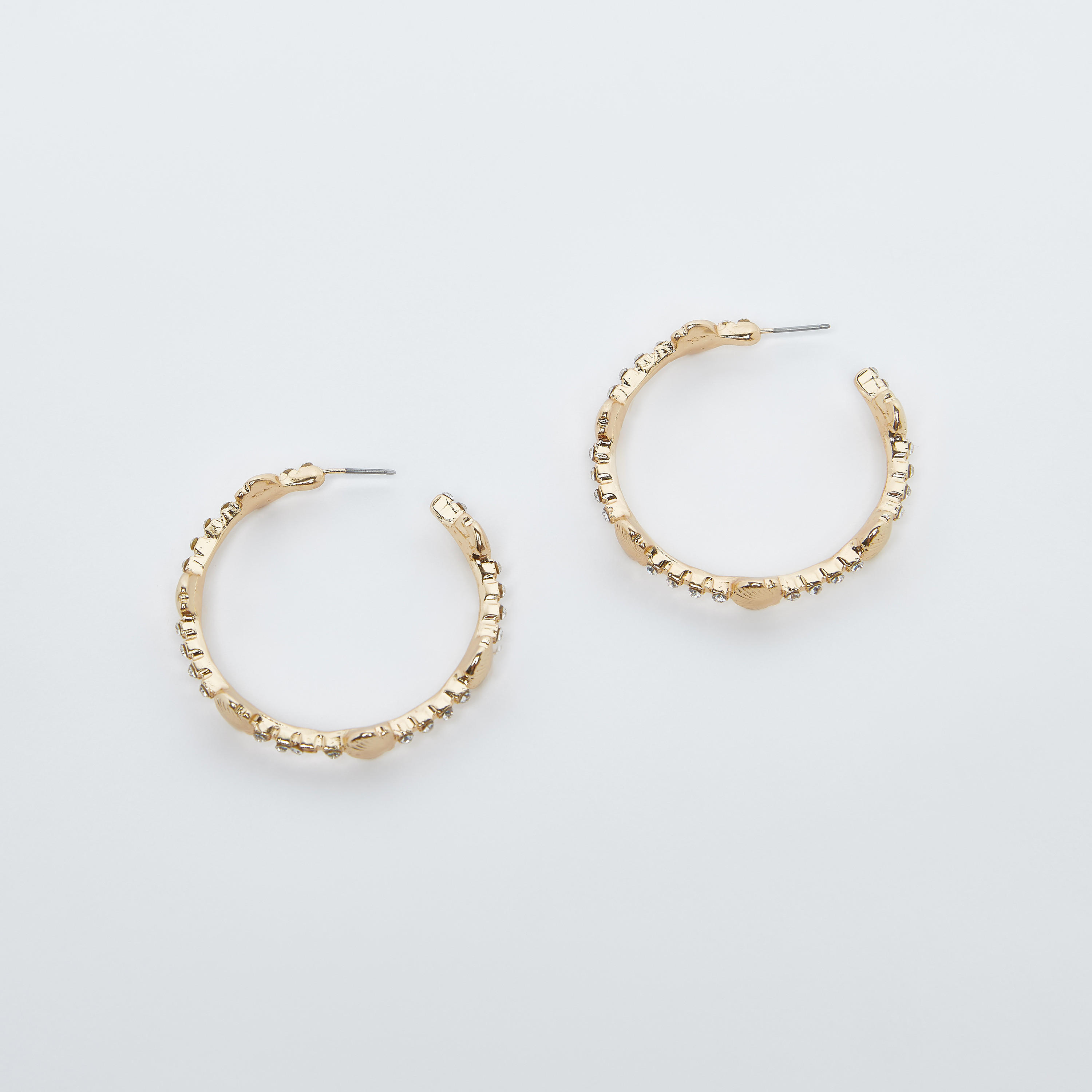 Embellished Hoop Earrings with Pushback Closure-women-watchesandjewellery-jewellery-earrings-image-1