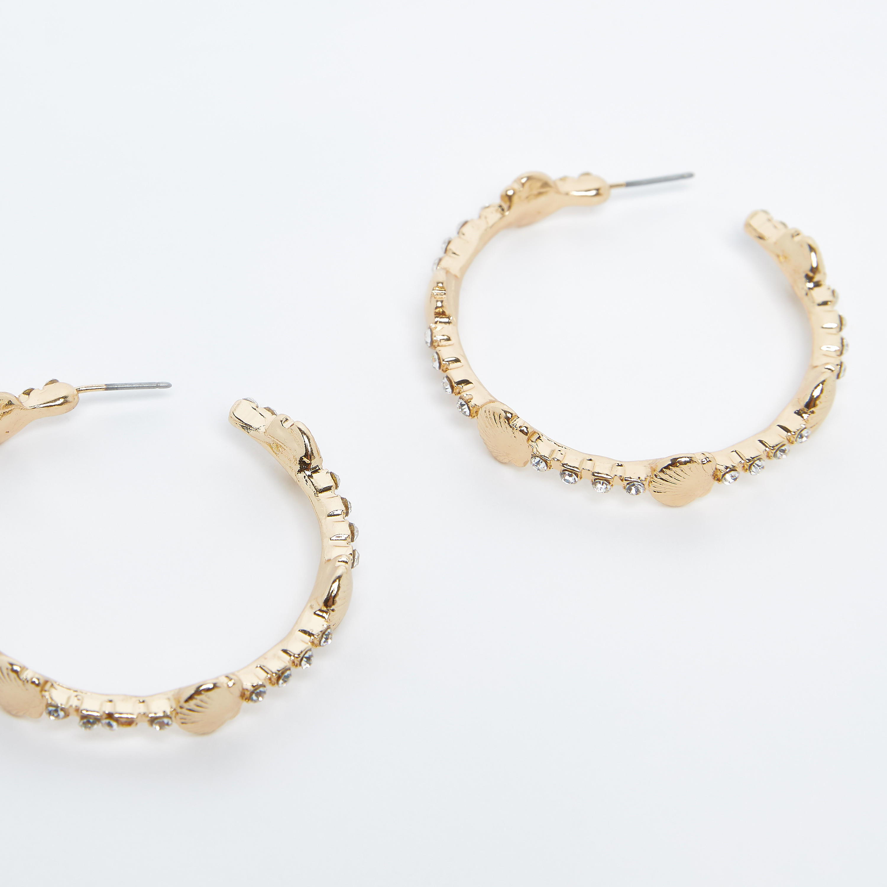 Embellished Hoop Earrings with Pushback Closure-women-watchesandjewellery-jewellery-earrings-image-3