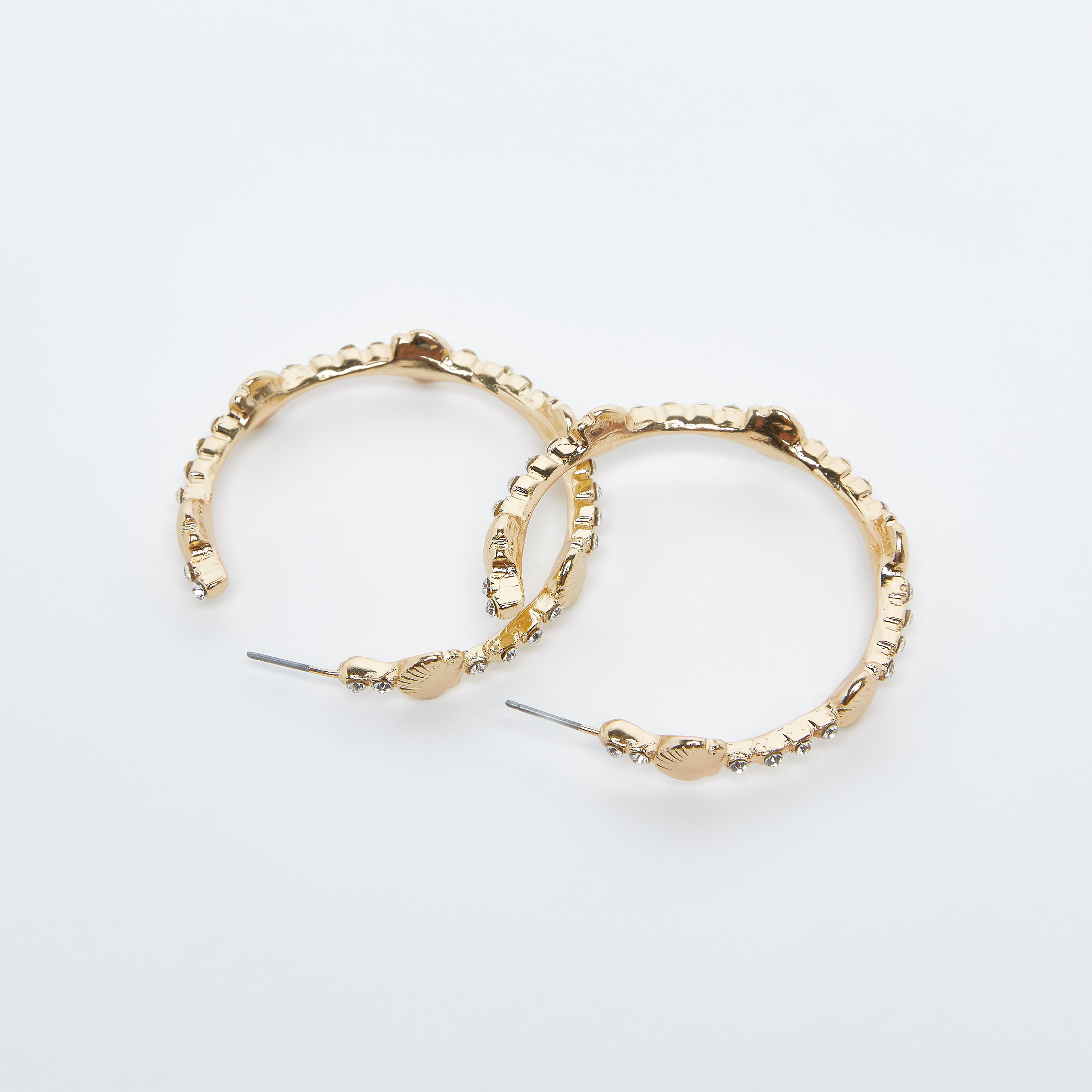 Embellished Hoop Earrings with Pushback Closure-women-watchesandjewellery-jewellery-earrings-image-4