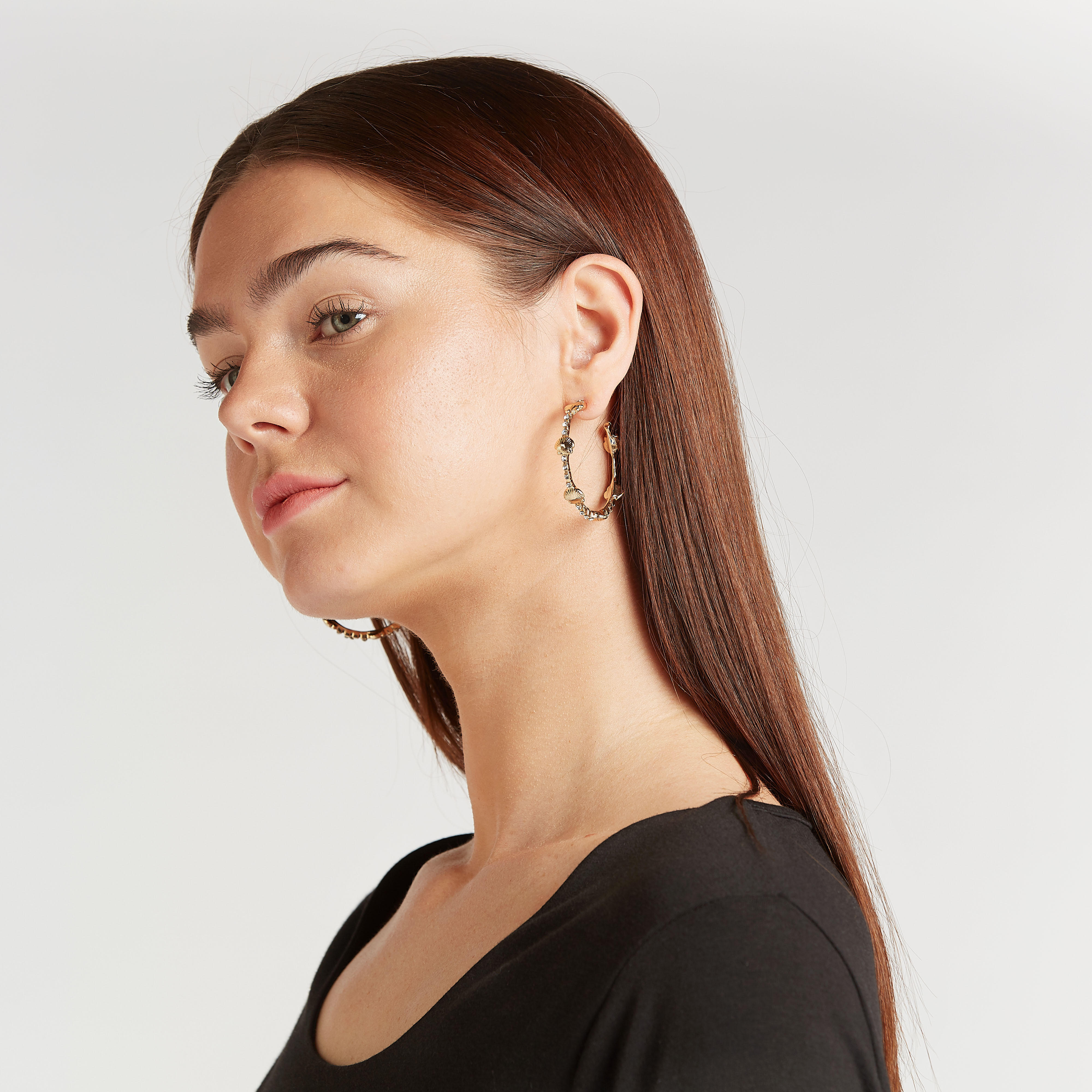 Embellished Hoop Earrings with Pushback Closure-women-watchesandjewellery-jewellery-earrings-image-2