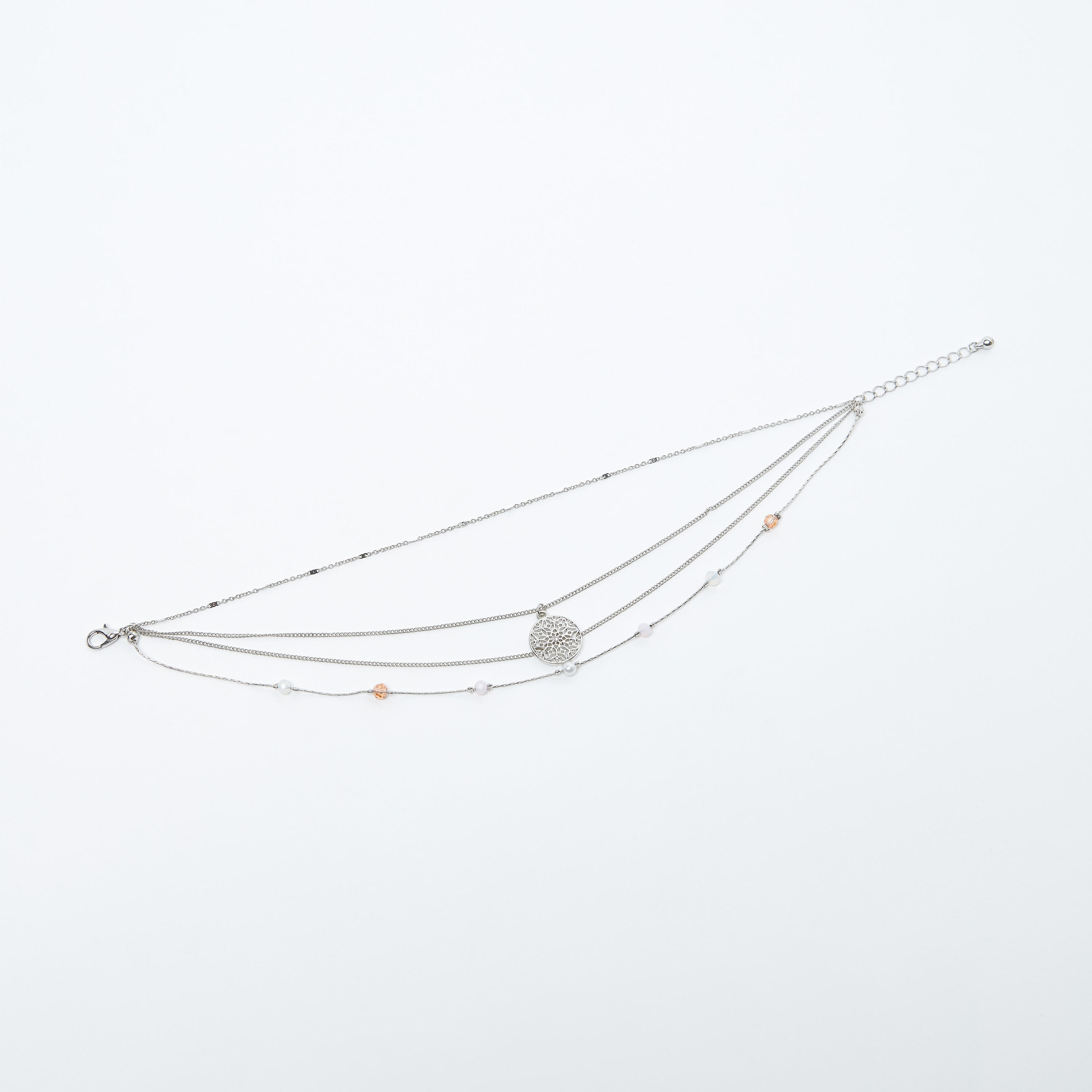 خلخال متعدّدة الطبقات مزيّن بمشبك إغلاق-women-watchesandjewellery-jewellery-anklets-image-1
