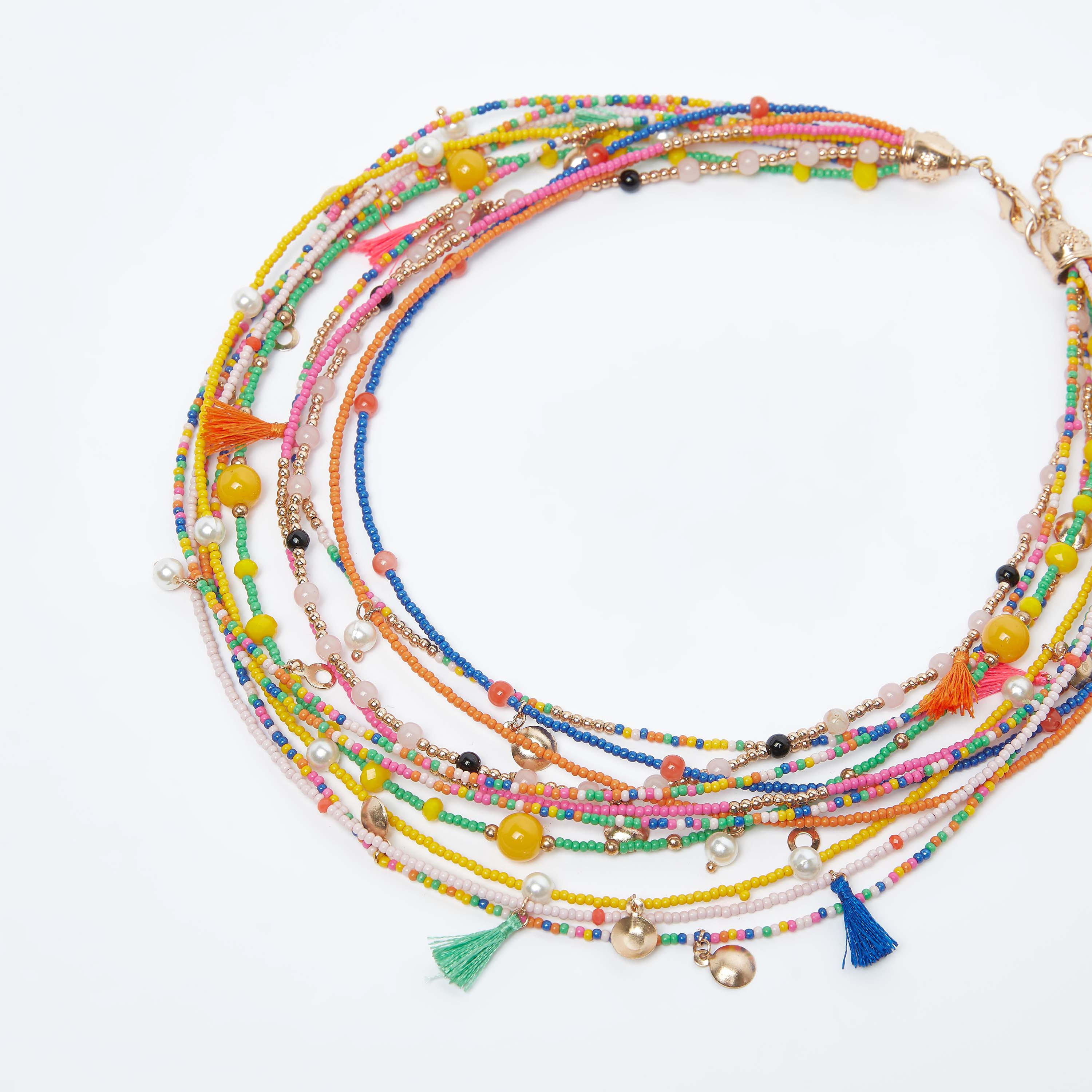 عقد مزيّن متعدّد الطبقات بمشبك إغلاق-women-watchesandjewellery-jewellery-necklacesandpendants-image-3