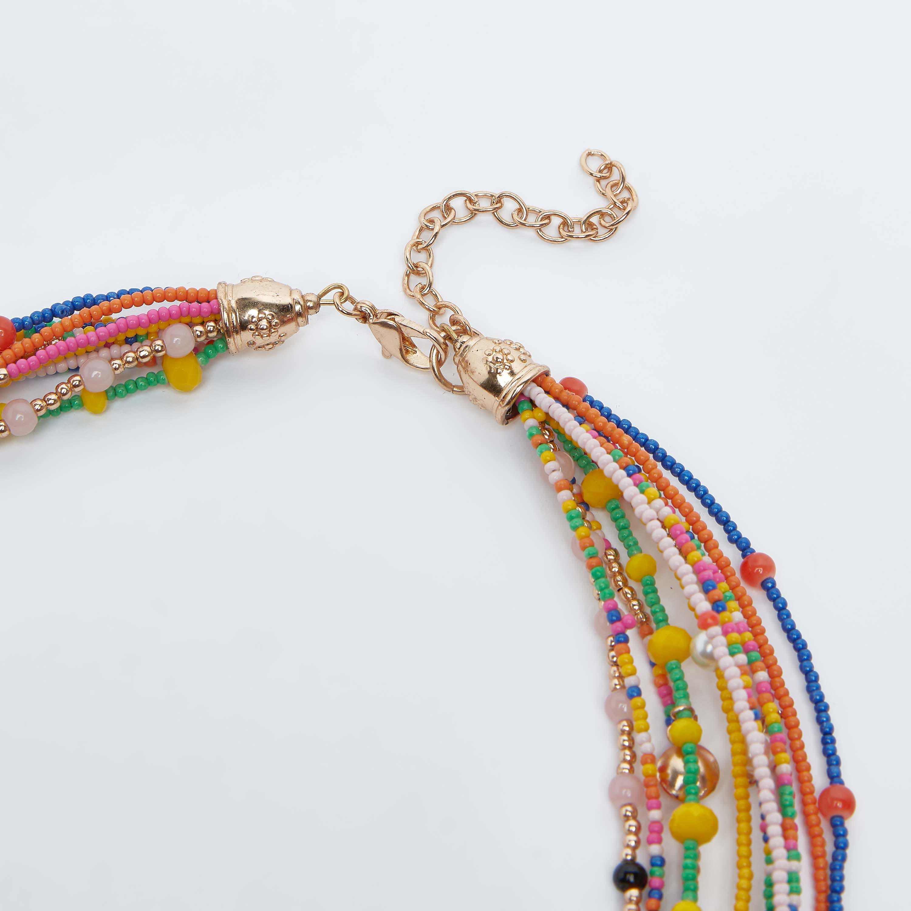 عقد مزيّن متعدّد الطبقات بمشبك إغلاق-women-watchesandjewellery-jewellery-necklacesandpendants-image-2