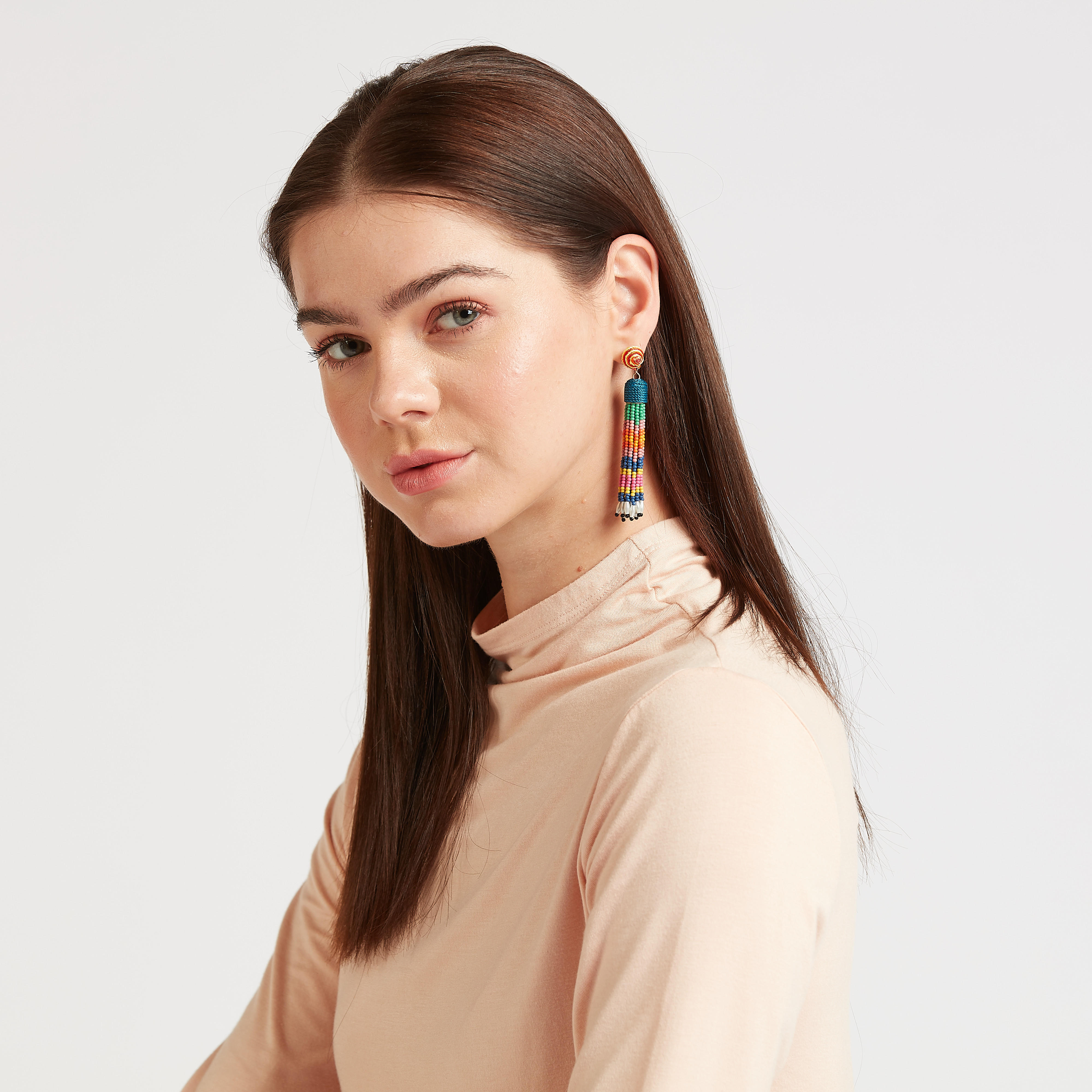 Beaded Dangling Earrings with Pushback Closure-women-watchesandjewellery-jewellery-earrings-image-4