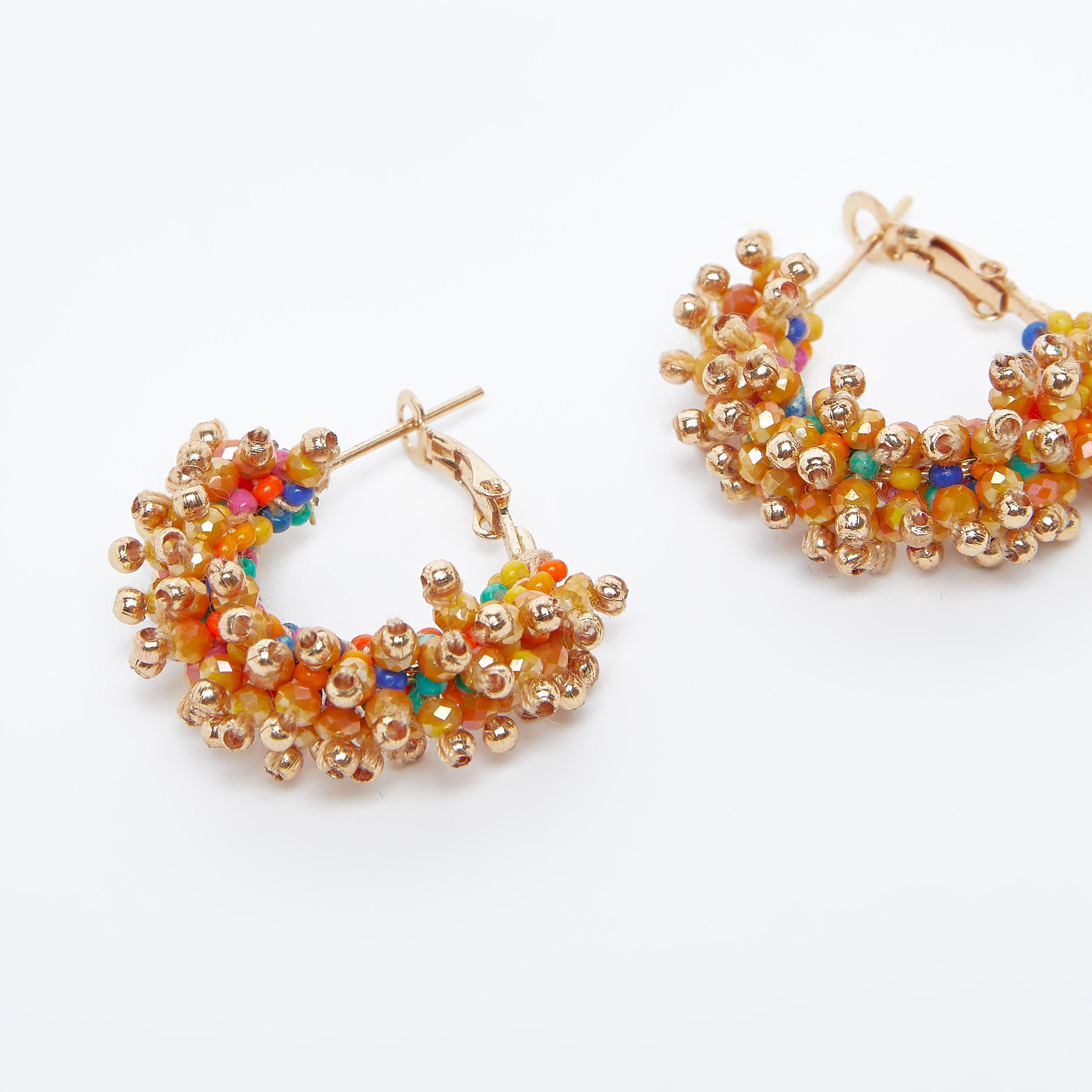 Beaded Dangling Earrings with Hinged Hoop-women-watchesandjewellery-jewellery-earrings-image-2