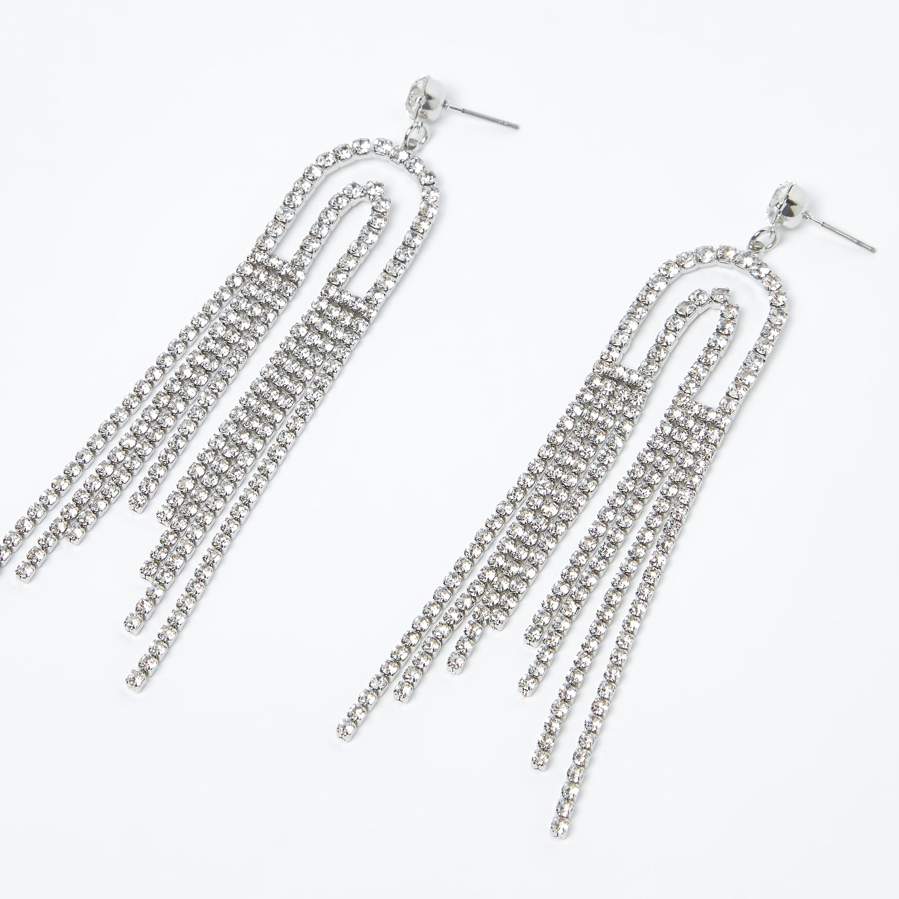 حلق متدلي مرصّع بمكبس إغلاق خلفي-women-watchesandjewellery-jewellery-earrings-image-2