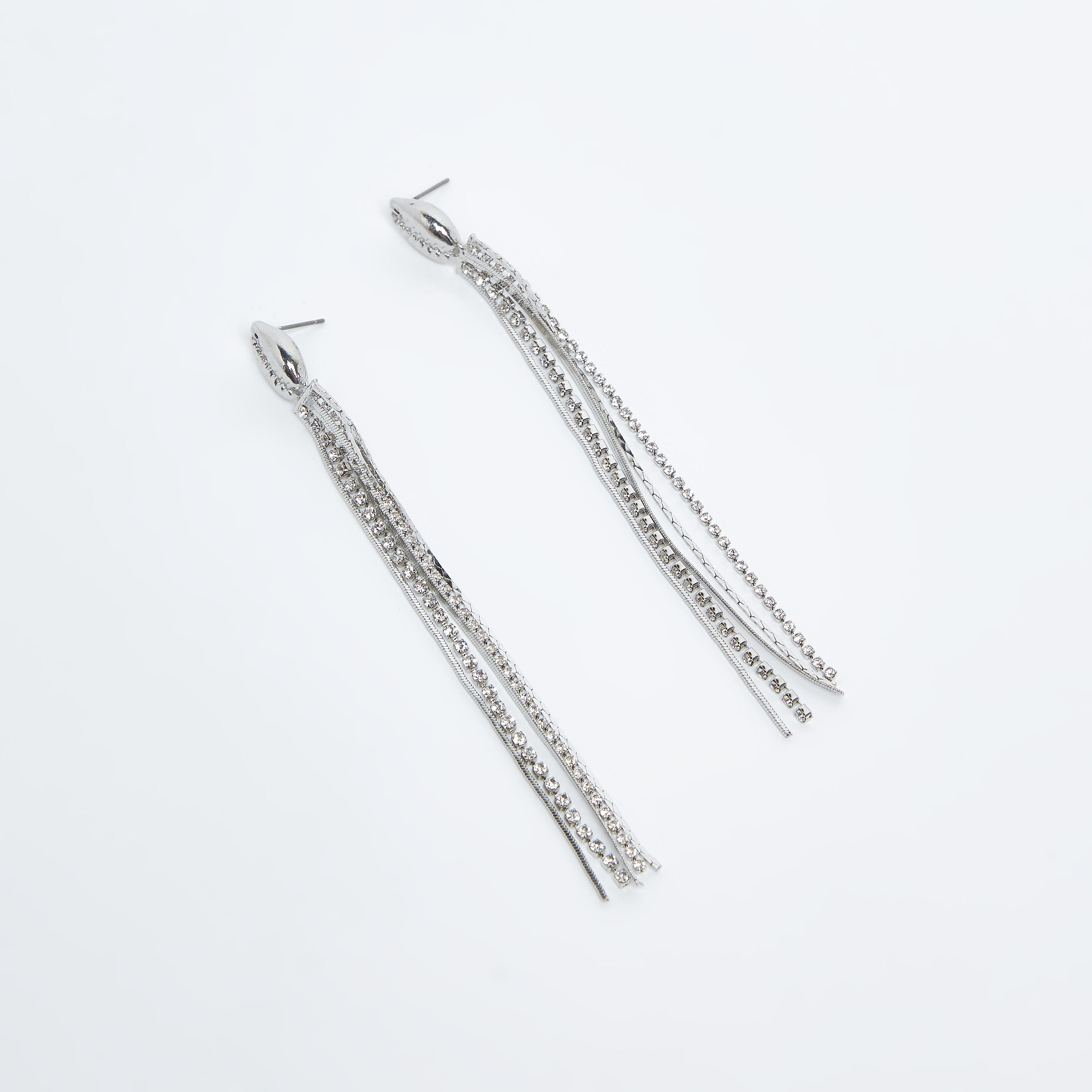 Studded Dangling Earrings with Pushback Closure-women-watchesandjewellery-jewellery-earrings-image-1