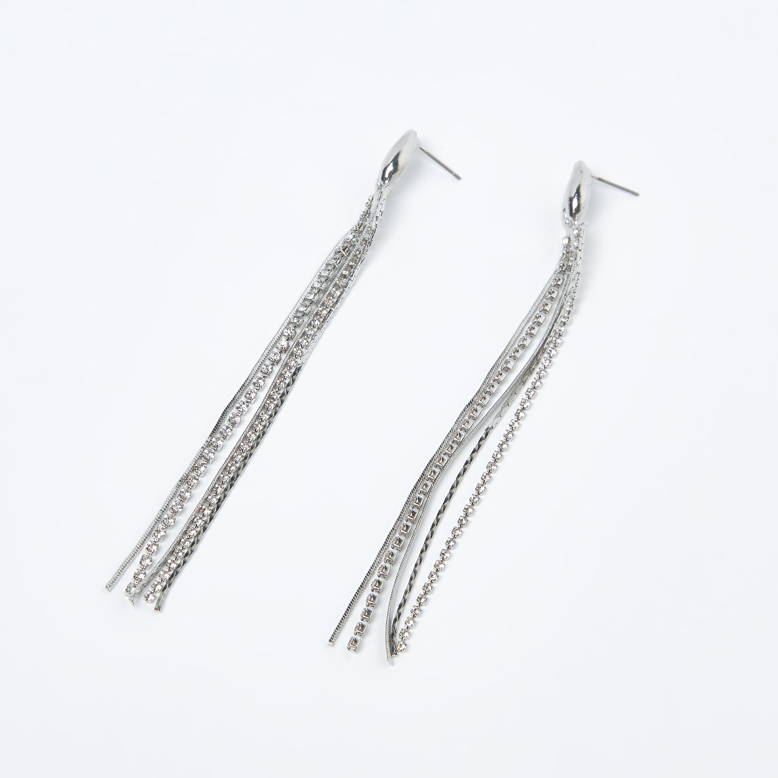 Studded Dangling Earrings with Pushback Closure-women-watchesandjewellery-jewellery-earrings-image-3