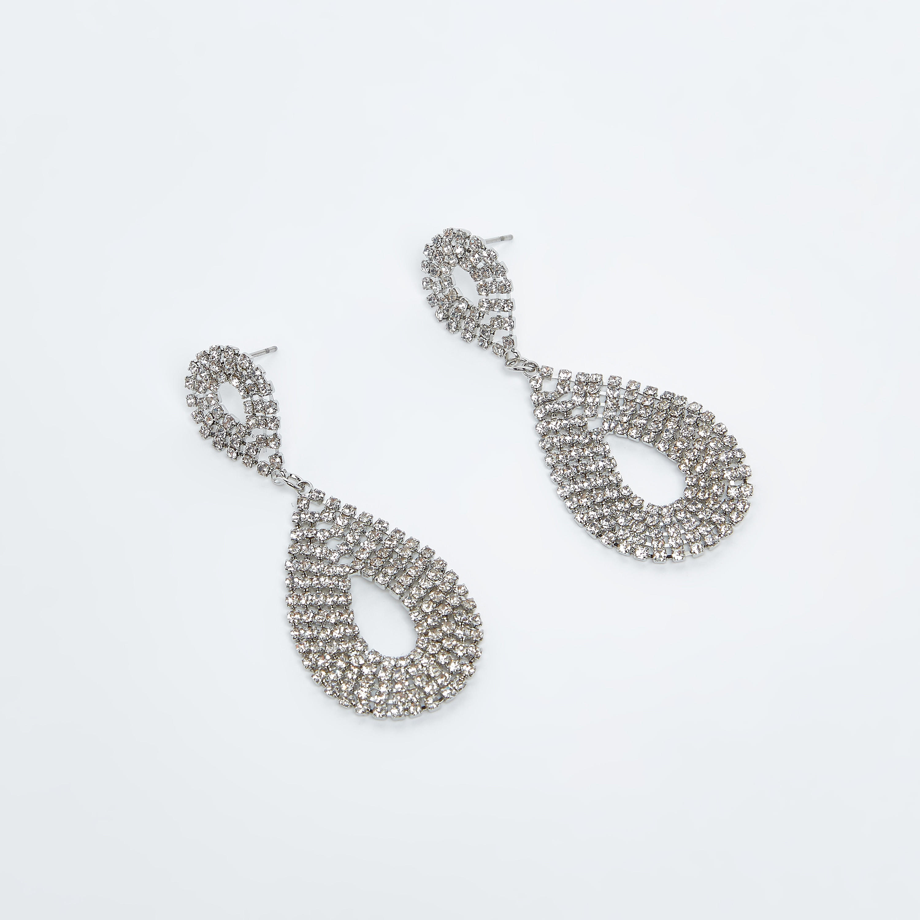 Studded Dangling Earrings with Pushback Closure-women-watchesandjewellery-jewellery-earrings-image-1