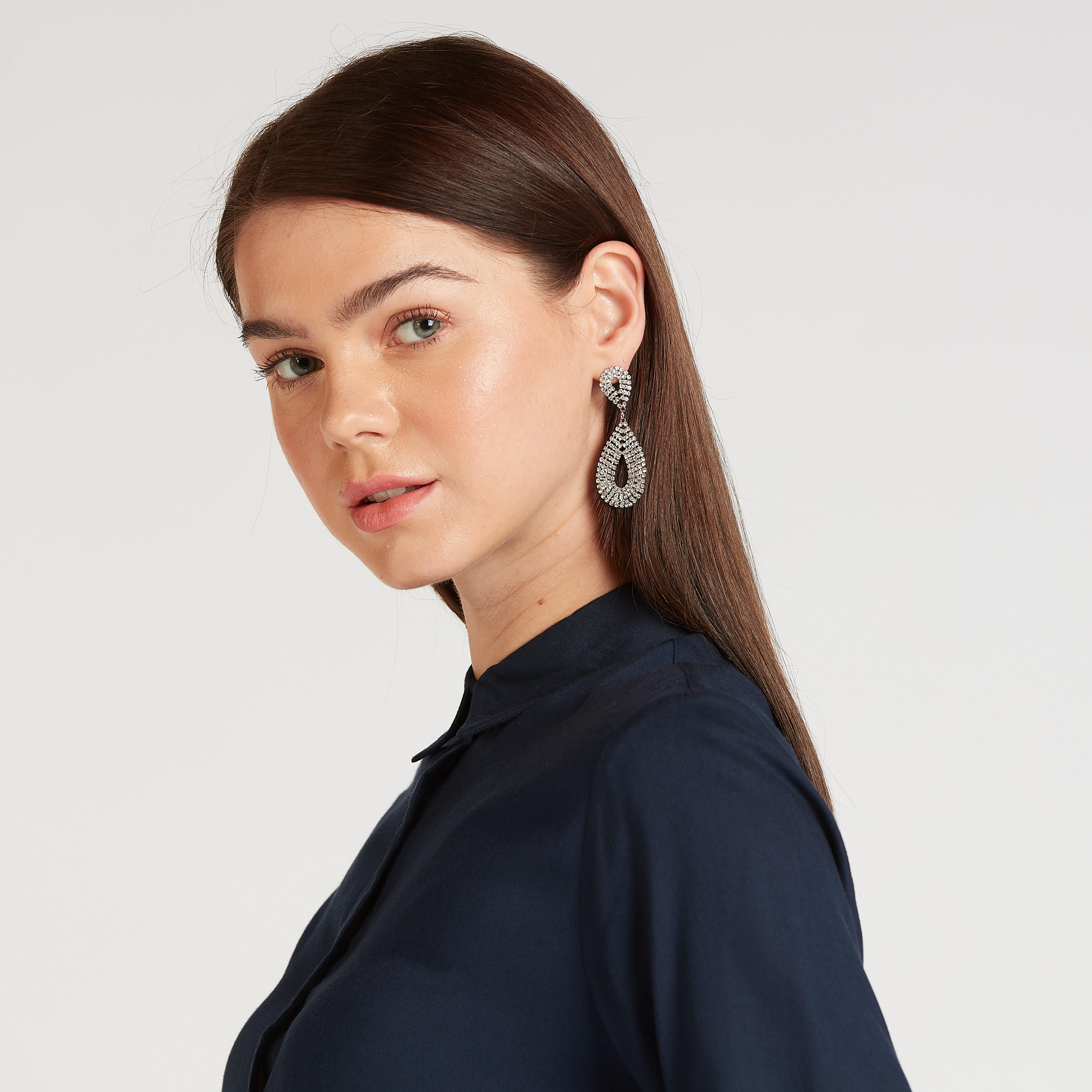 Studded Dangling Earrings with Pushback Closure-women-watchesandjewellery-jewellery-earrings-image-4