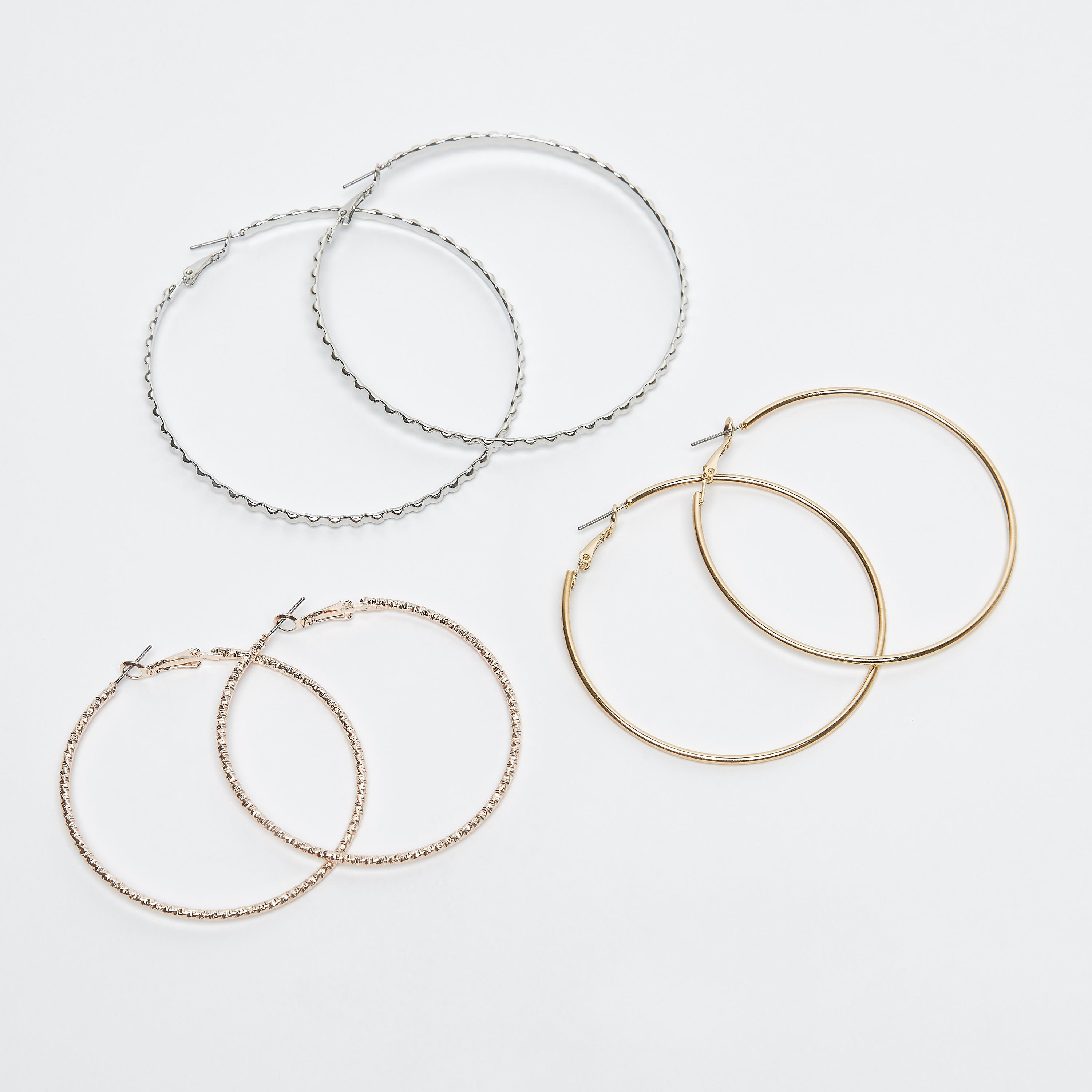 حلقان بدلّاية وخطّاف إغلاق - طقم من 3 أزواج-women-watchesandjewellery-jewellery-earrings-image-1