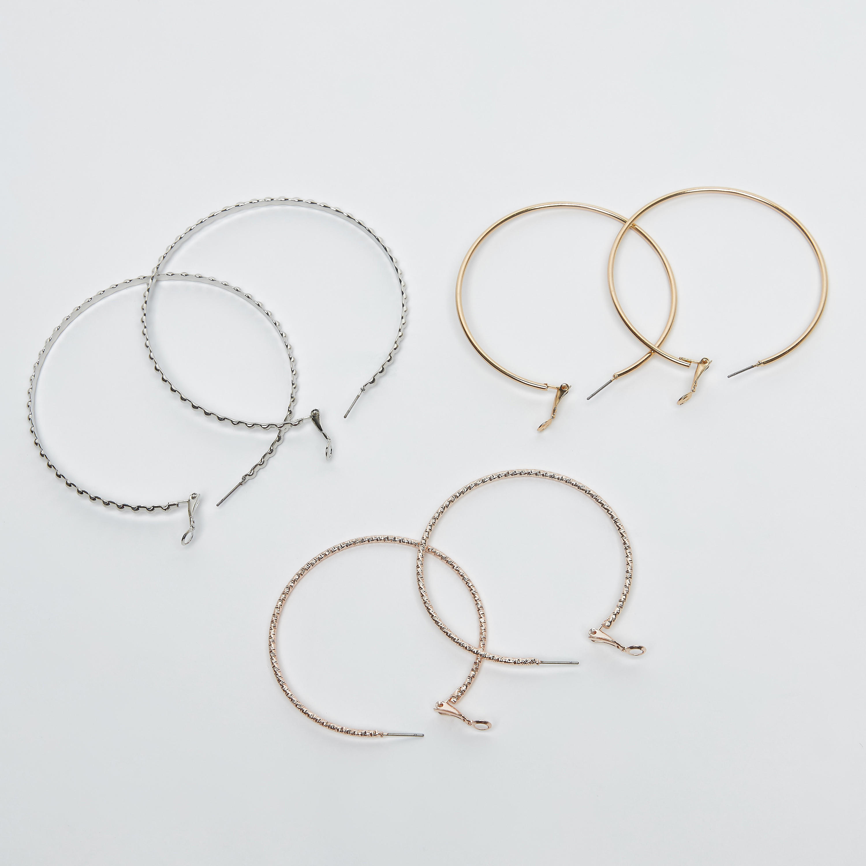 حلقان بدلّاية وخطّاف إغلاق - طقم من 3 أزواج-women-watchesandjewellery-jewellery-earrings-image-4