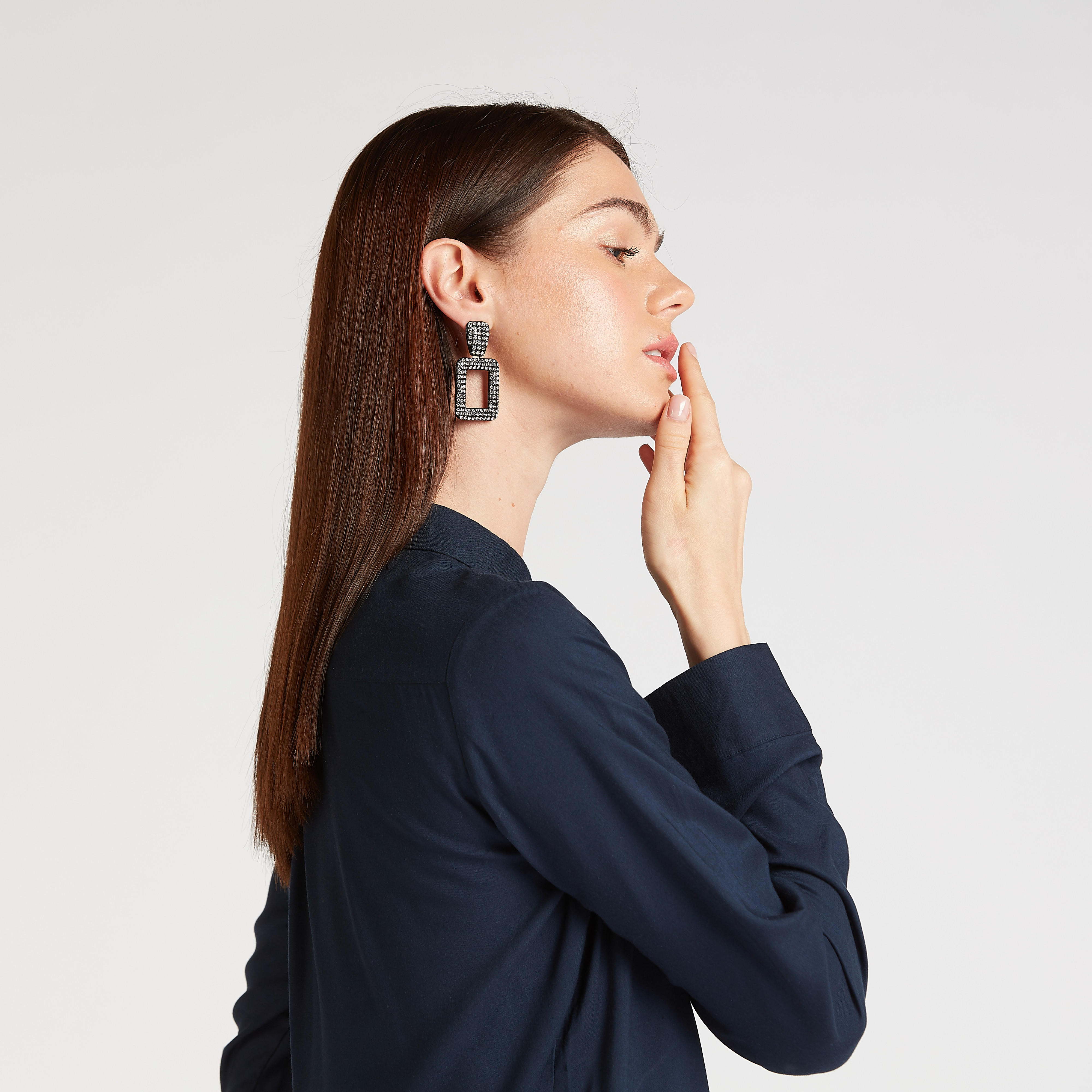 Studded Dangling Earrings with Pushback Closure-women-watchesandjewellery-jewellery-earrings-image-4
