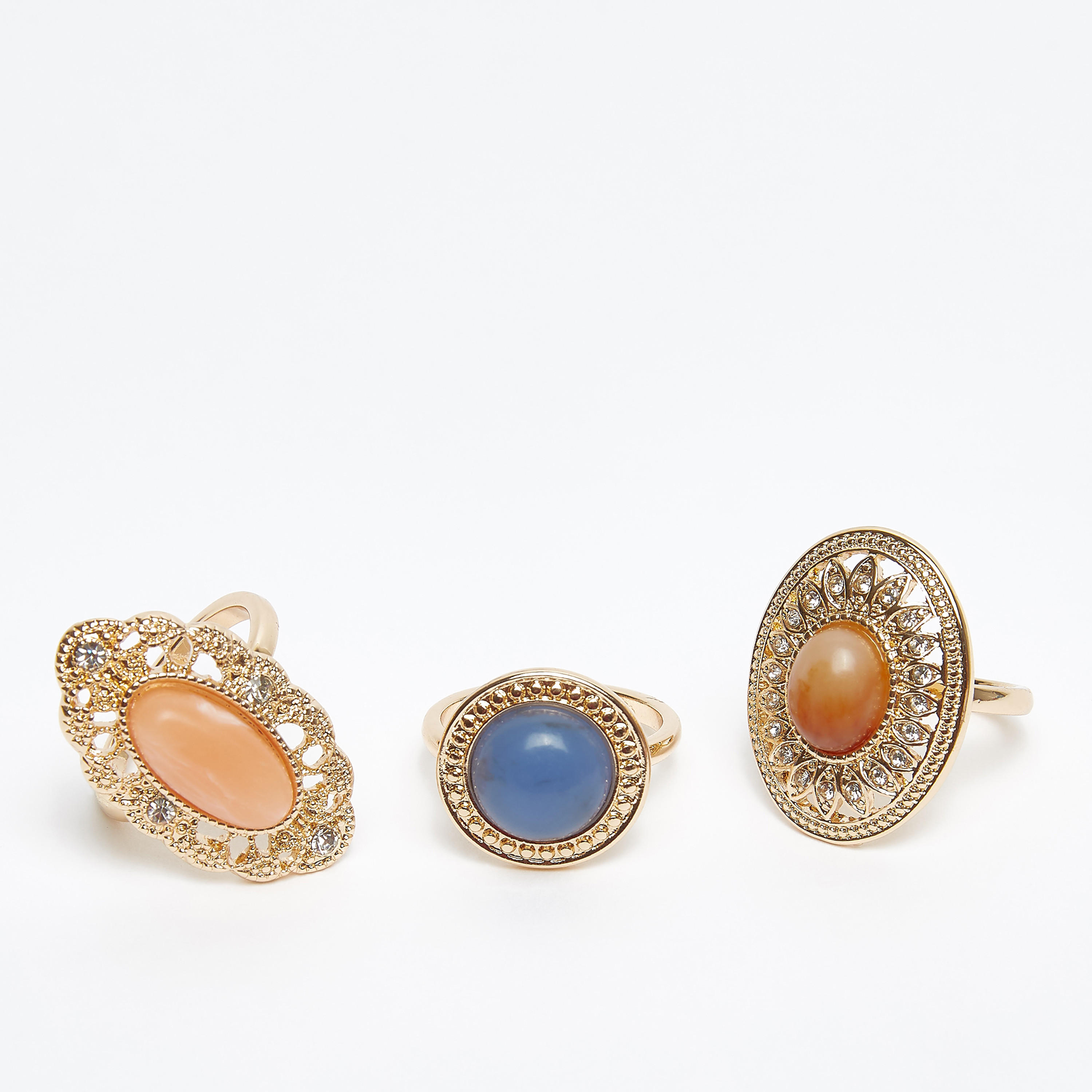 خواتم مزيّنة - طقم من 3 قطع-women-watchesandjewellery-jewellery-rings-image-1