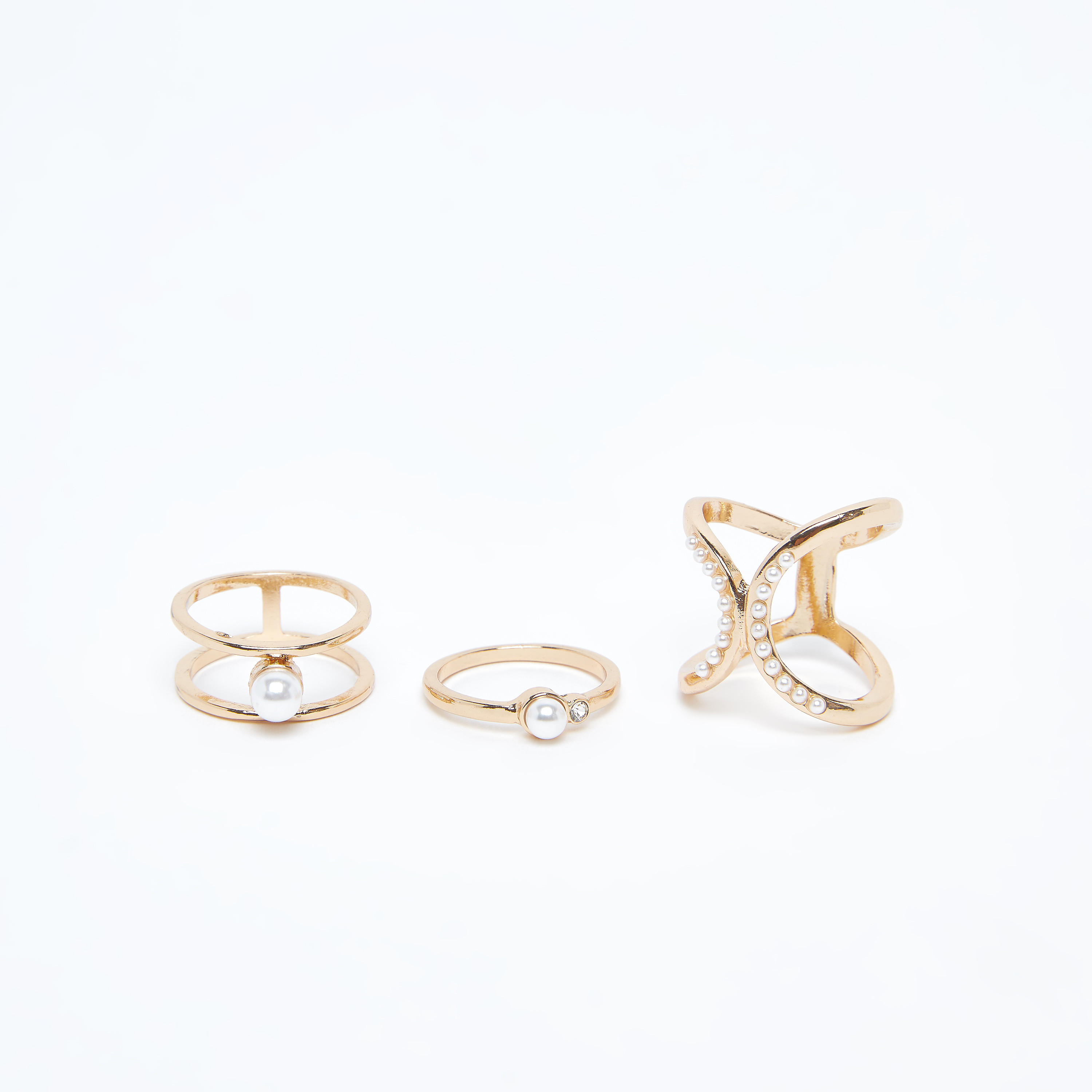 خواتم مزيّنة - طقم من 3 قطع-women-watchesandjewellery-jewellery-rings-image-1