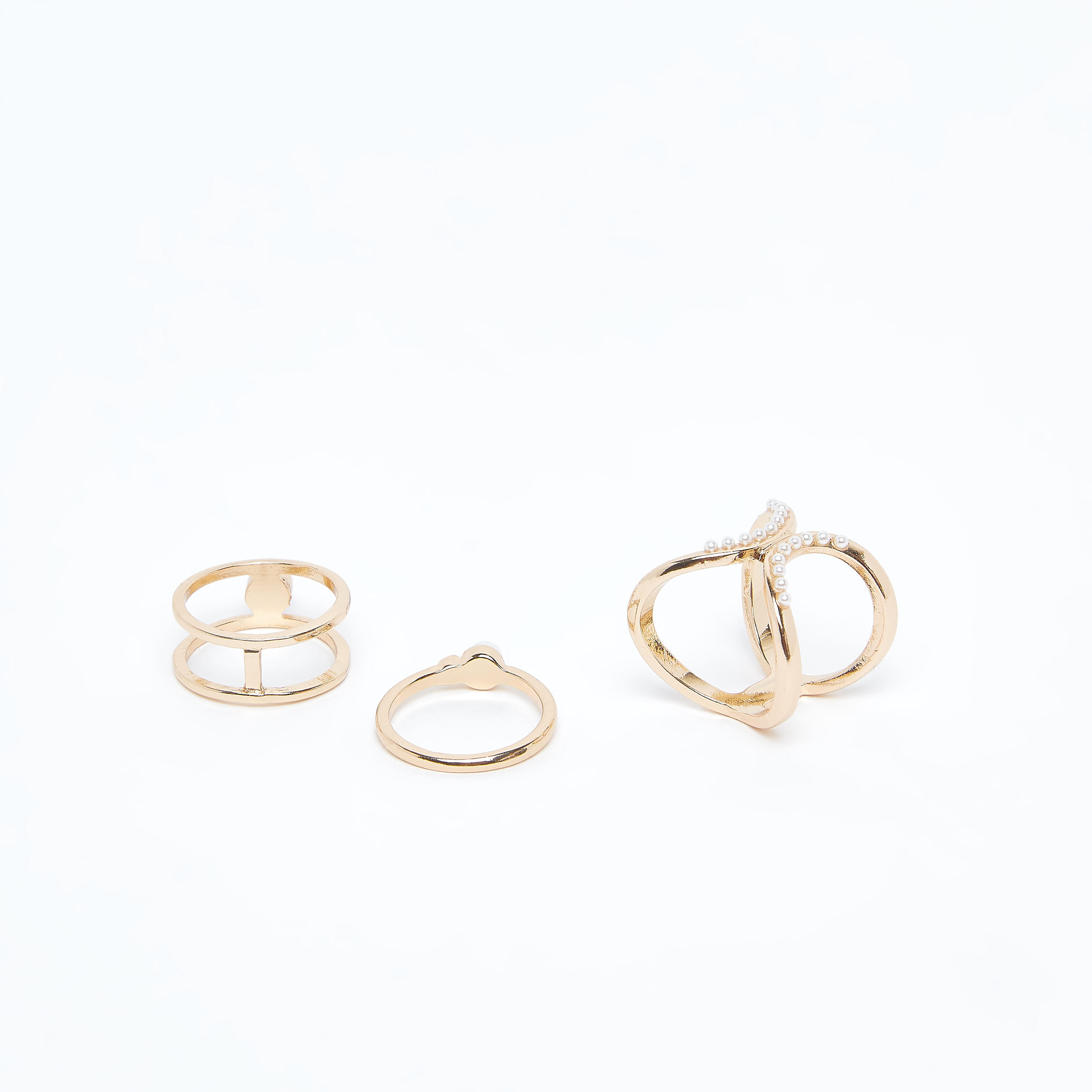 خواتم مزيّنة - طقم من 3 قطع-women-watchesandjewellery-jewellery-rings-image-2