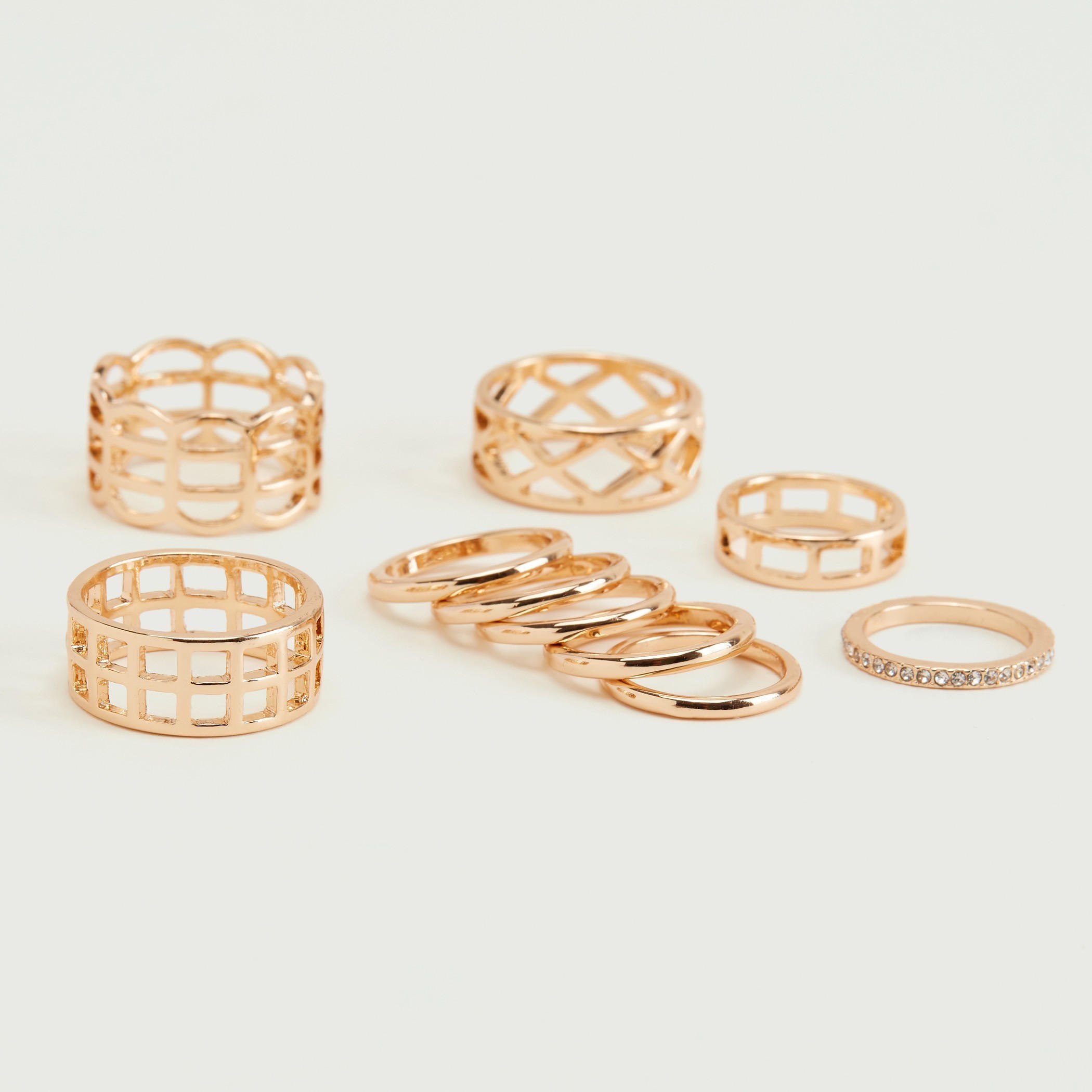 خواتم مزيّنة - طقم من 10 قطع-women-watchesandjewellery-jewellery-rings-image-2