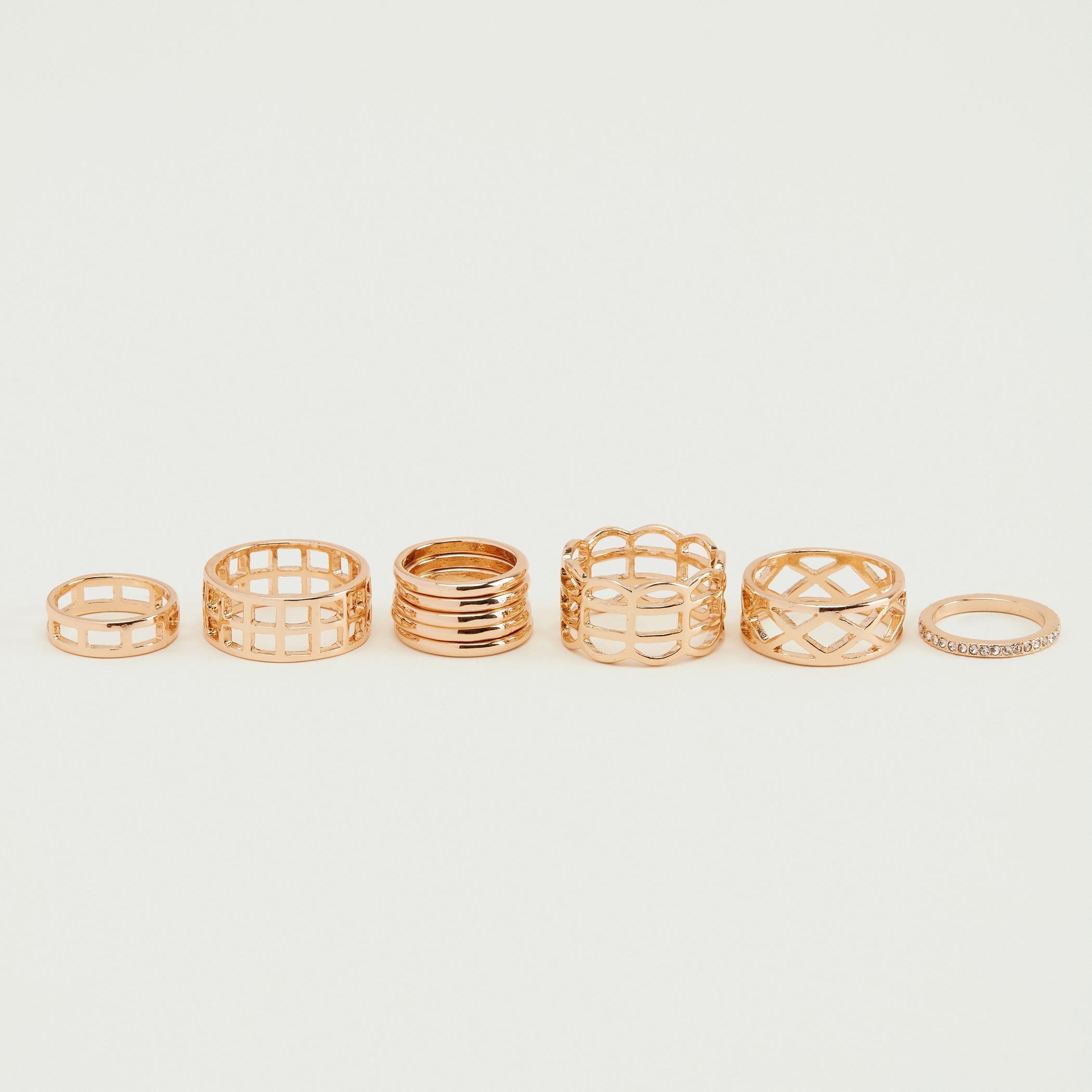 خواتم مزيّنة - طقم من 10 قطع-women-watchesandjewellery-jewellery-rings-image-4
