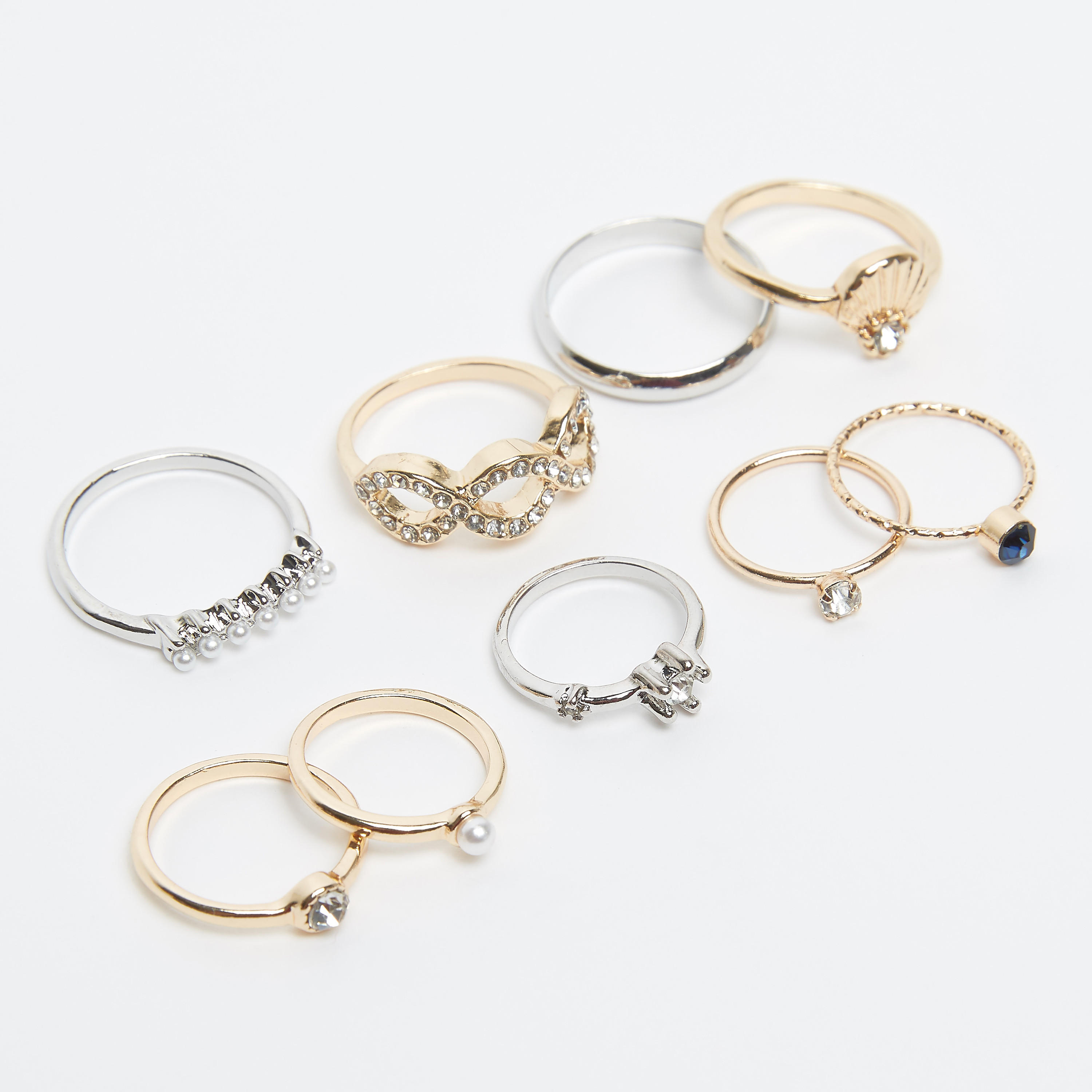 خواتم مزيّنة - طقم من 9 قطع-women-watchesandjewellery-jewellery-rings-image-2
